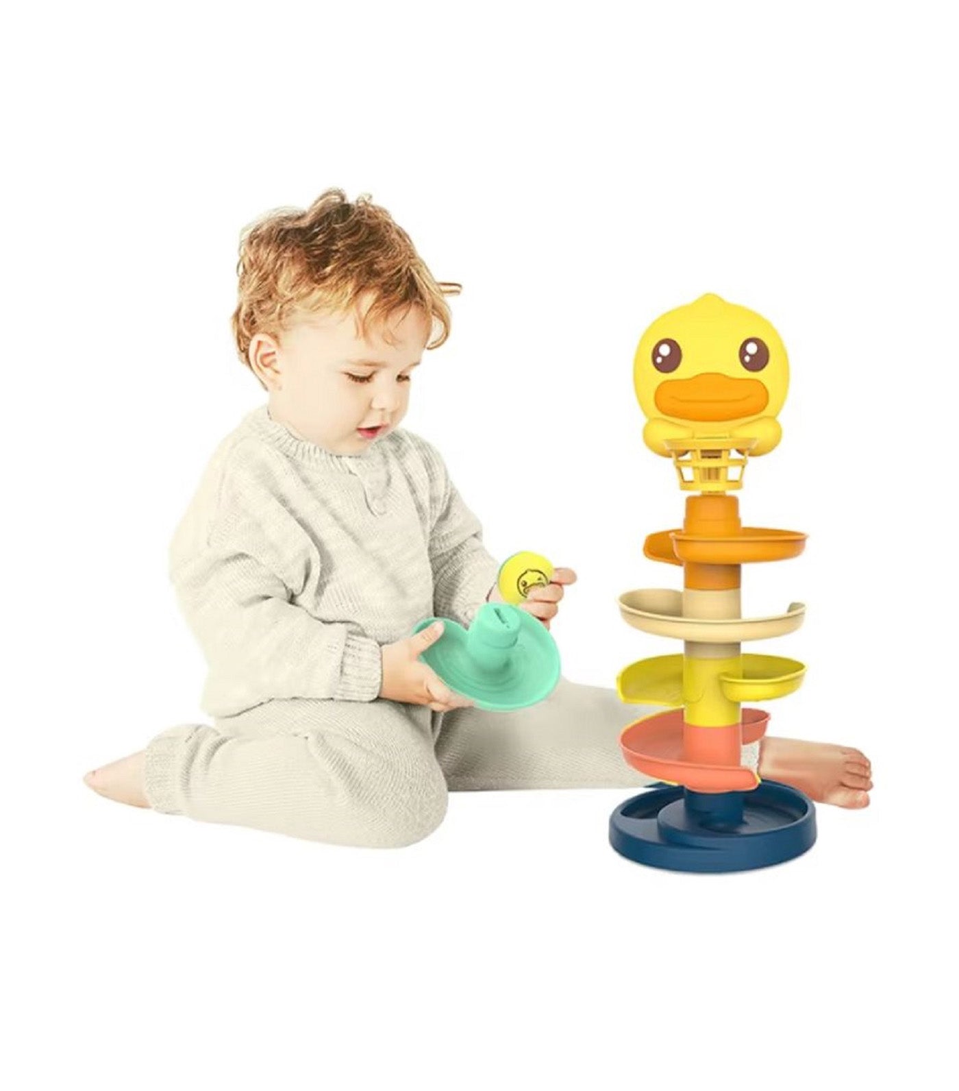 B.Duck Roll Ball Spiral Slide Basketball Toy (5 Layers)