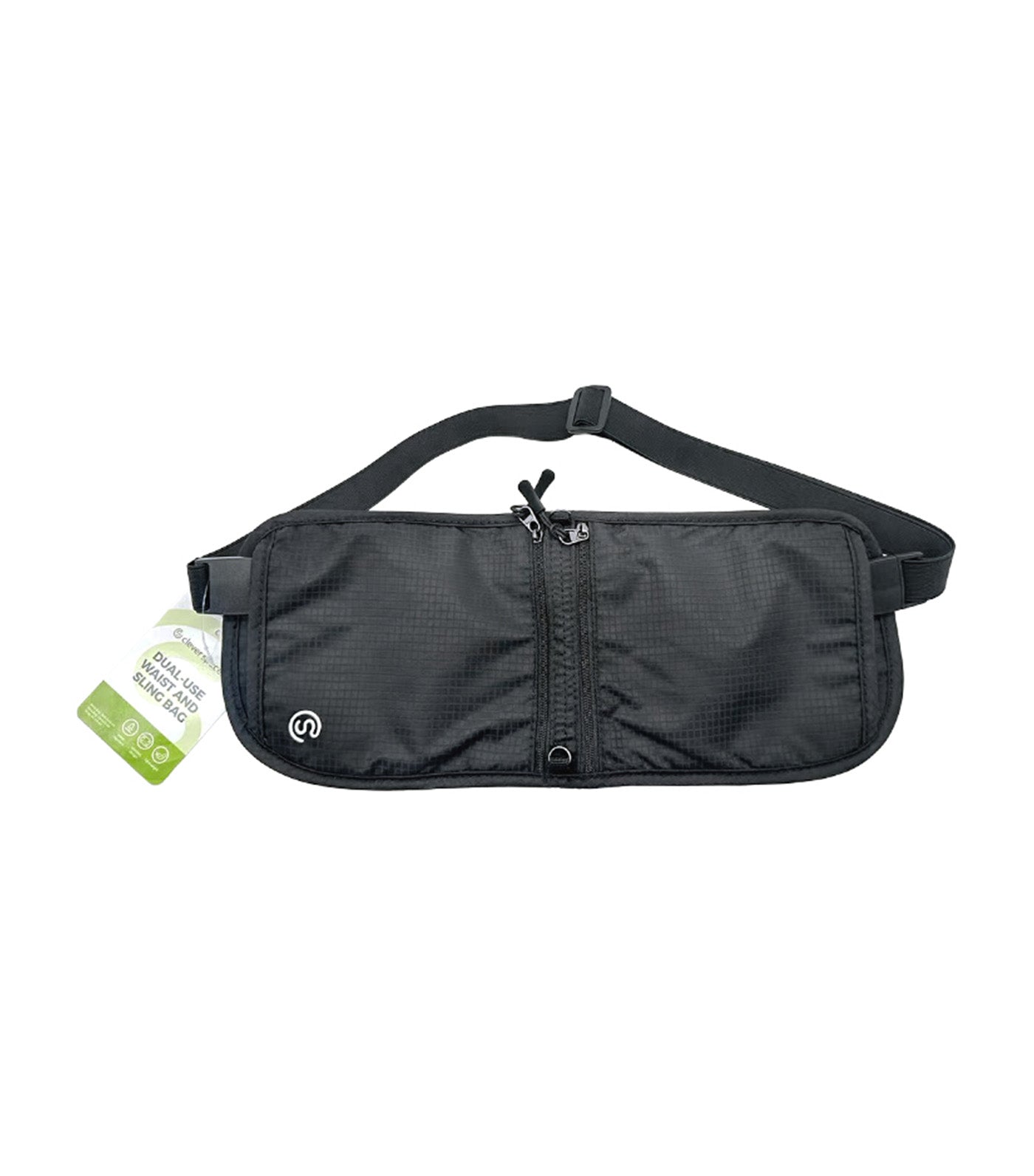 Dual-Use Waist and Sling Bag Black