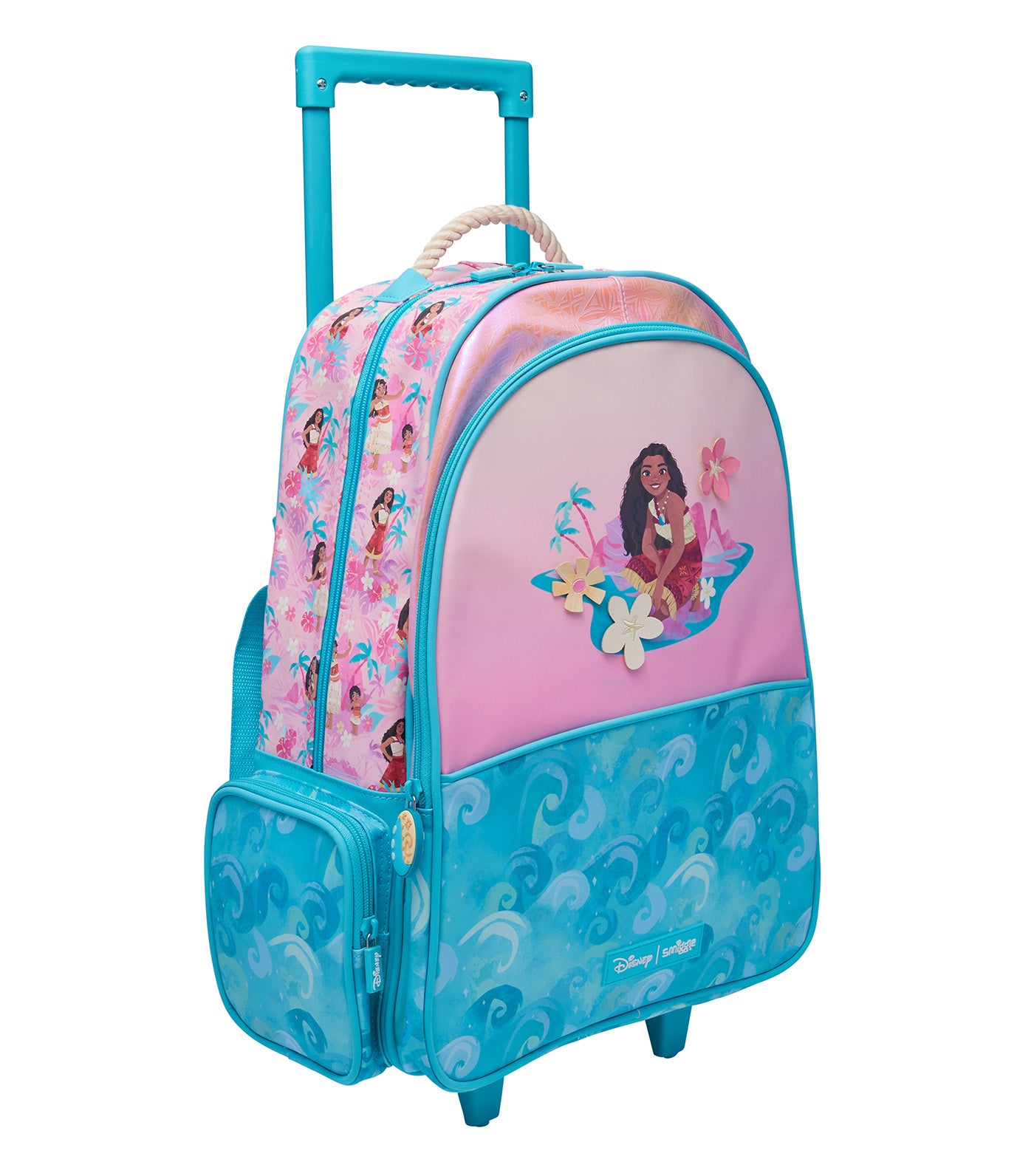 Moana Trolley Backpack with Light Up Wheels Pink