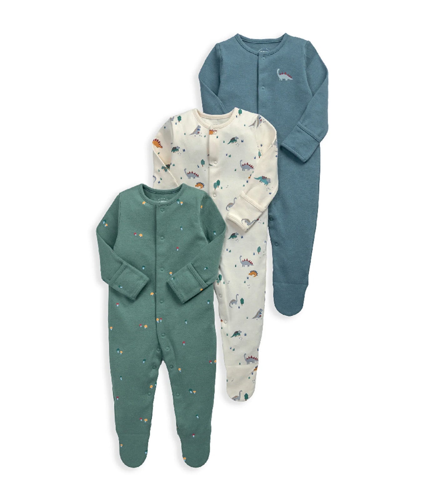 Dinosaur Sleepsuits - Set of 3