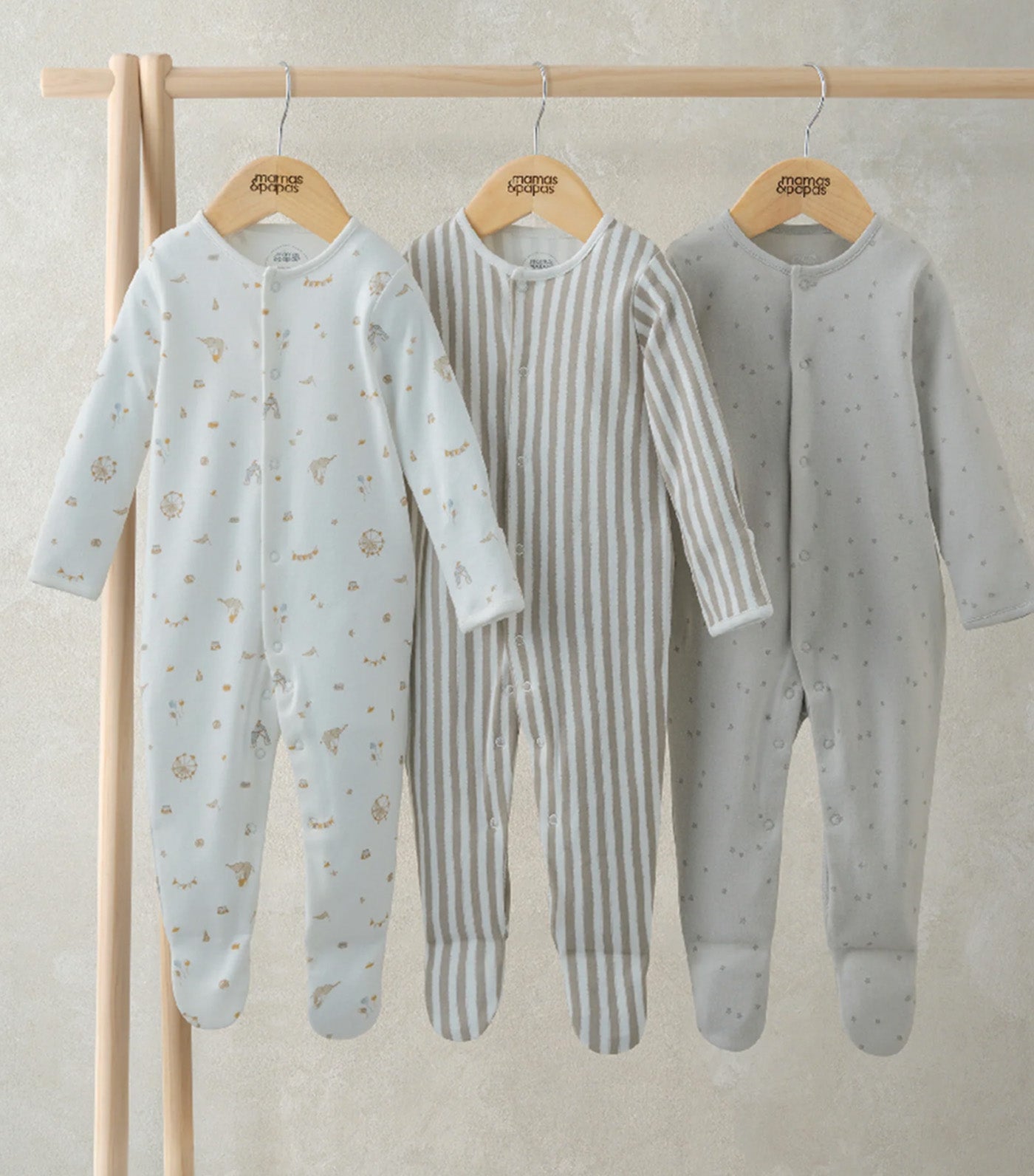 Circus Sleepsuits - Set of 3