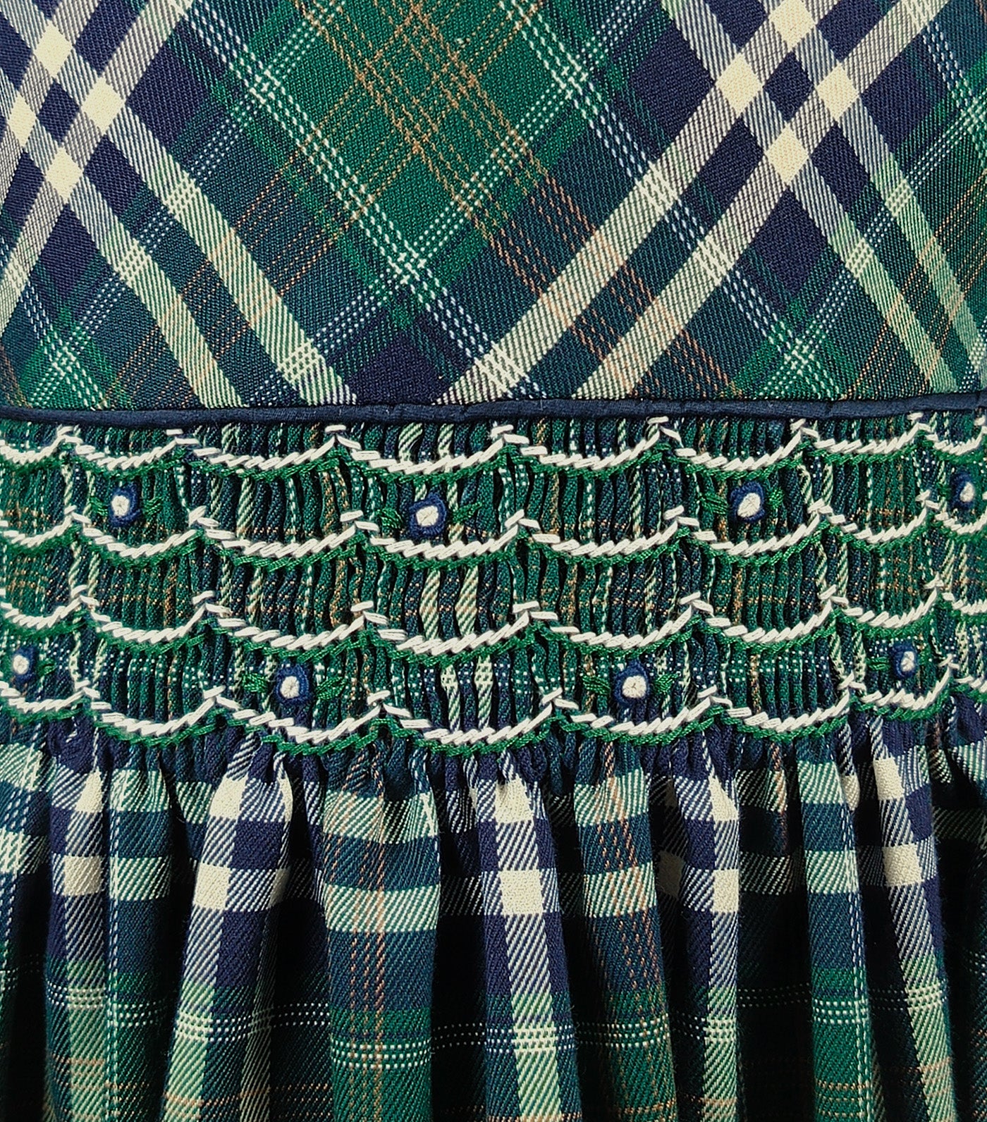 Serafin Checkered Smocked Dress