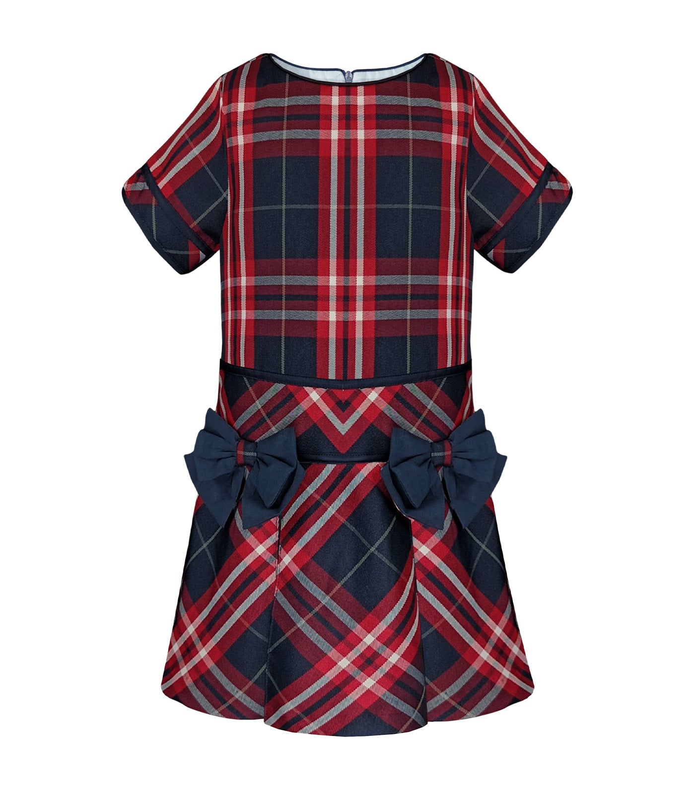Nova Girls Checkered Drop Waist Dress