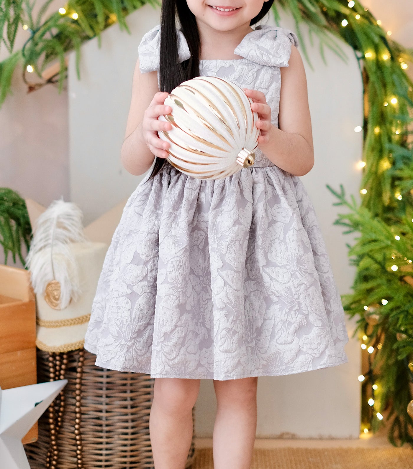 Madeline Dress Gray Jacquard