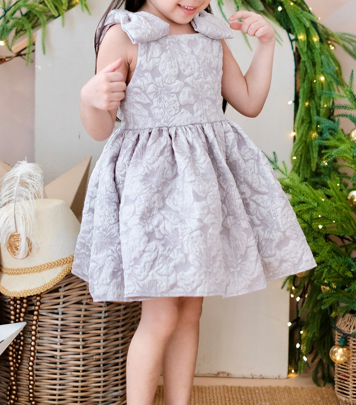 Madeline Dress Gray Jacquard