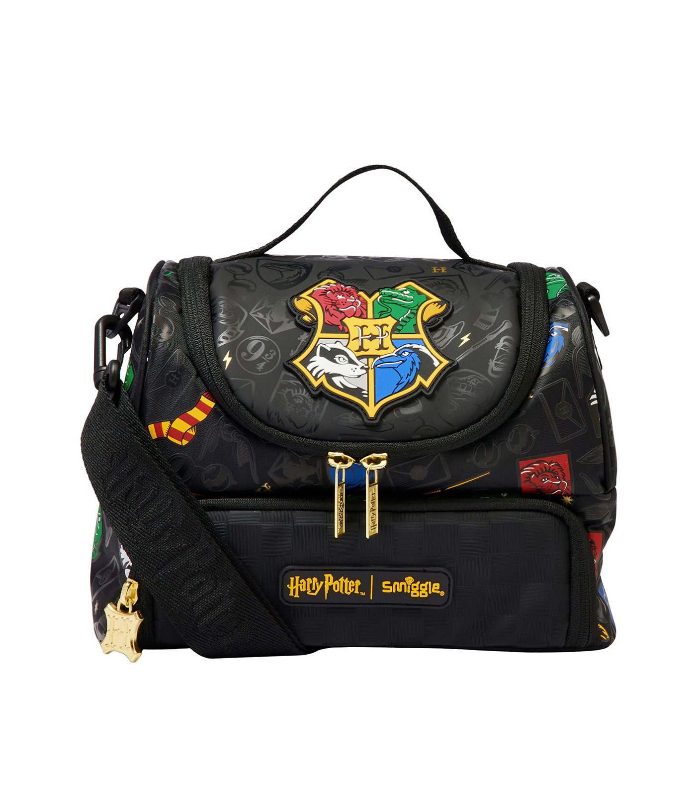 Harry Potter Double Compartment Lunchbox with Strap Black