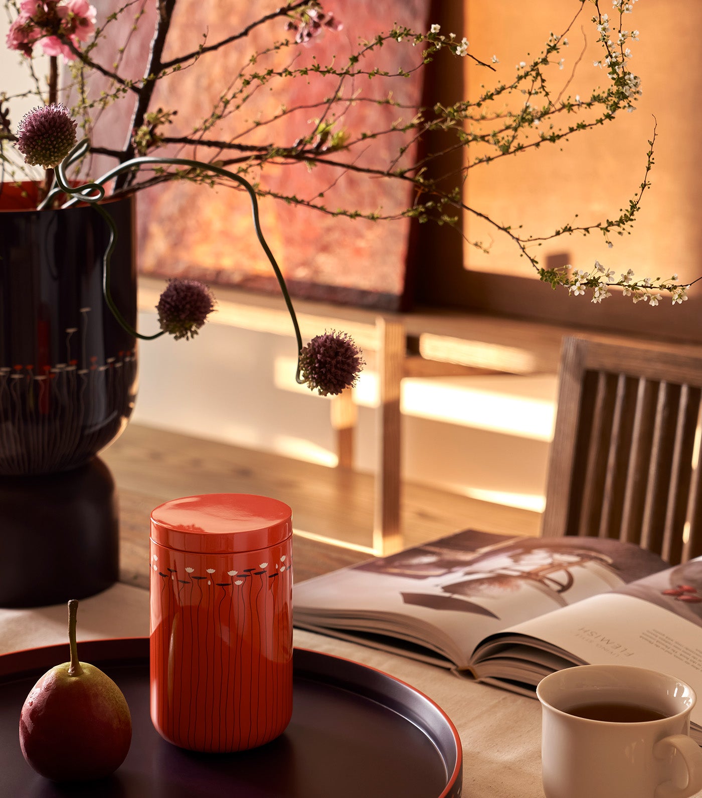 Awakening Round Tray Red