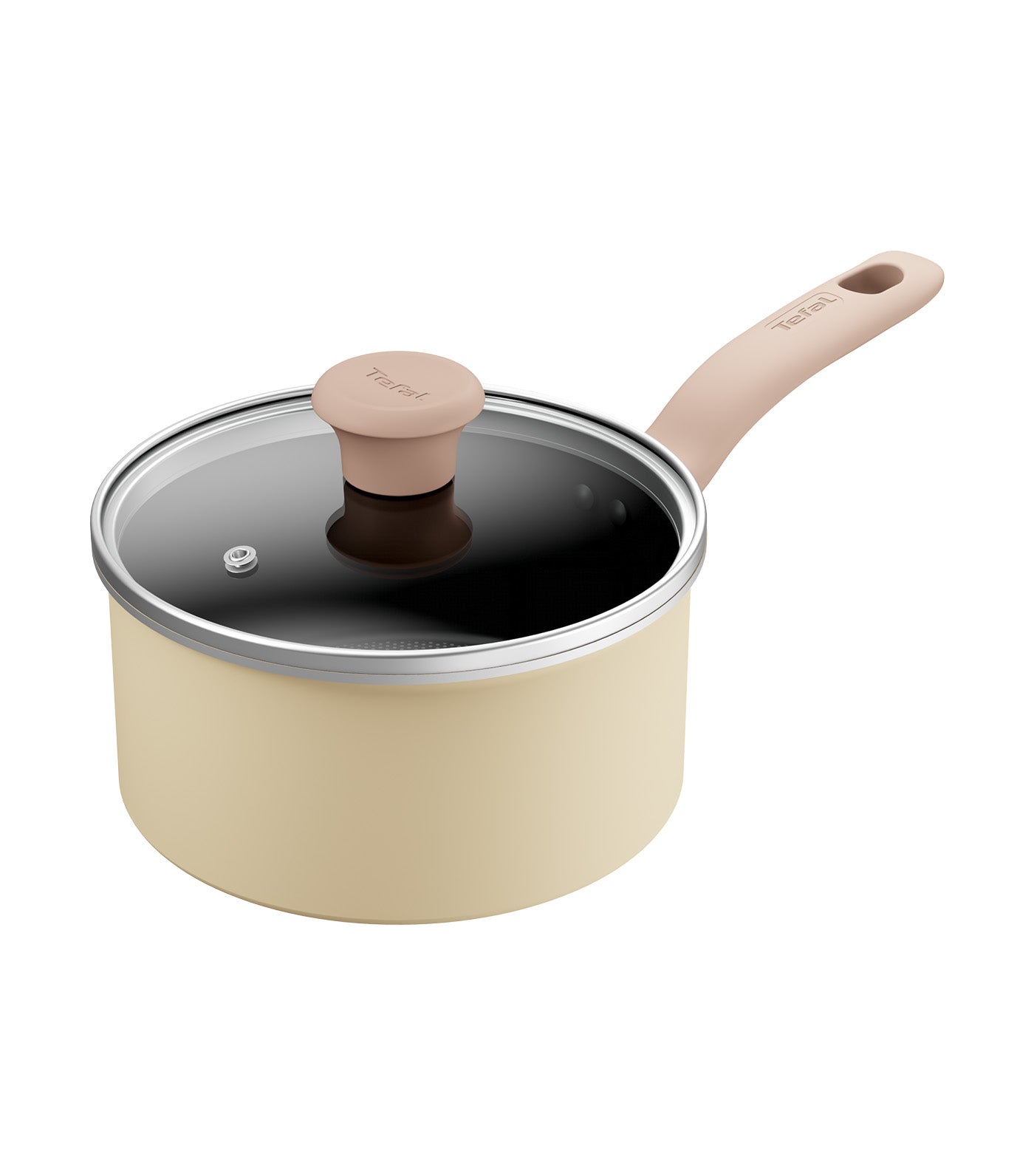 Tefal Daisy Saucepan with Lid 18cm Pastel Yellow/Cream