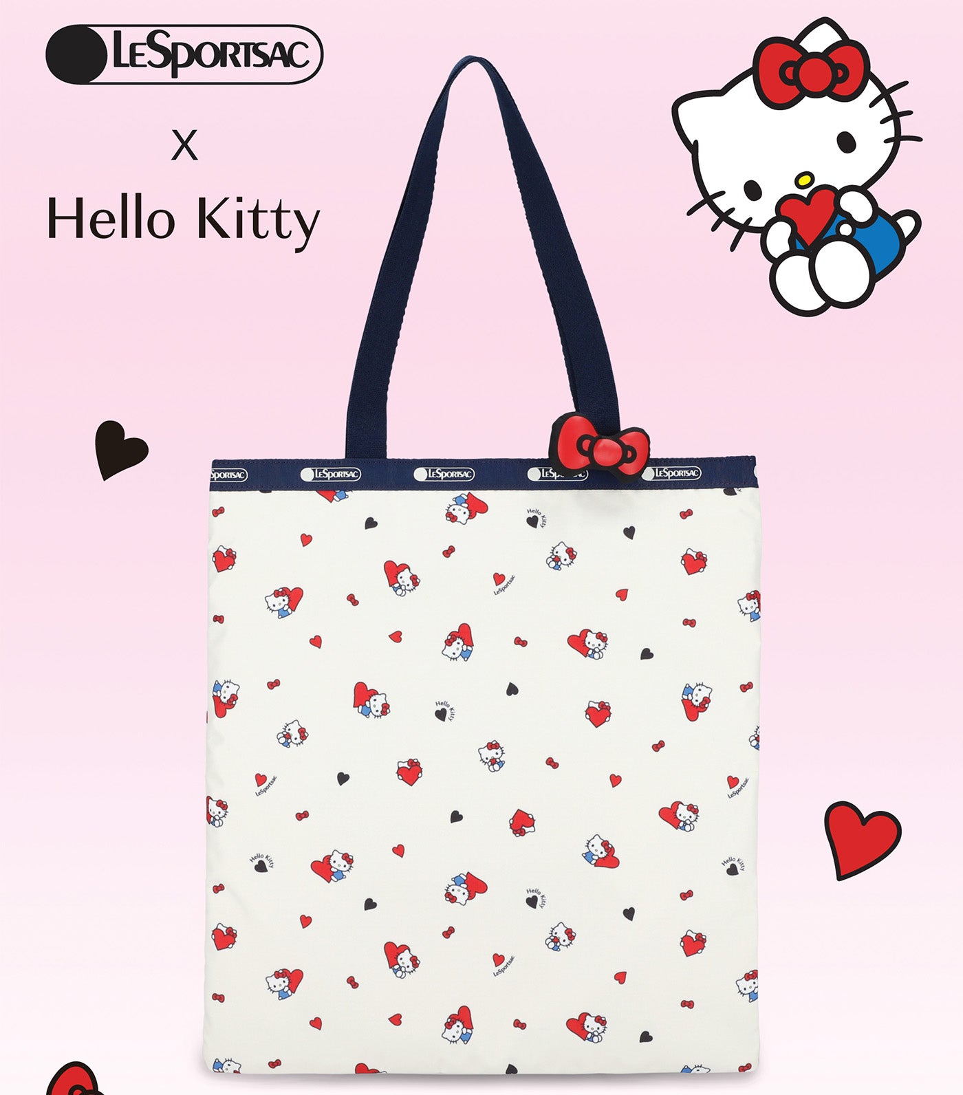 LeSportsac x Hello Kitty Large Emerald Tote Heart to Heart