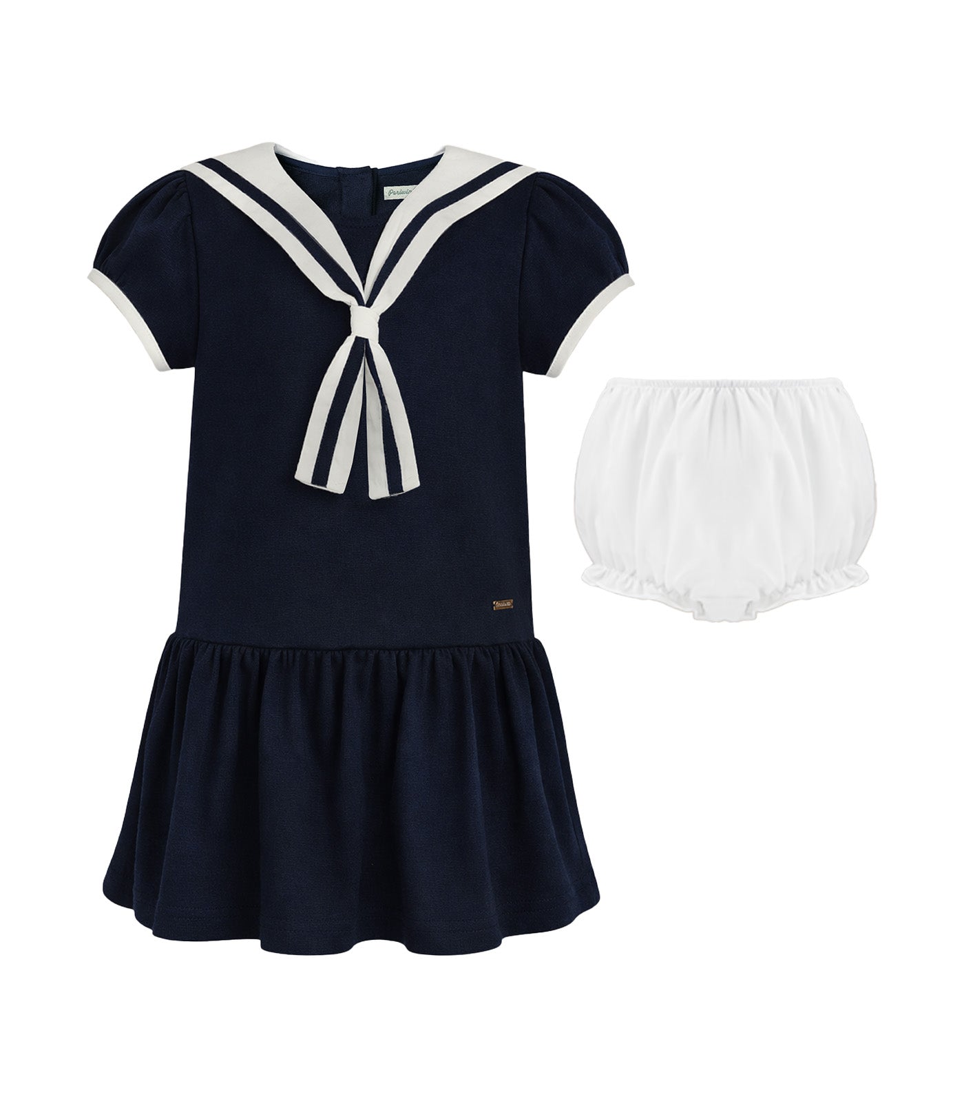 Tayla Baby Girls Navy Sailor Drop Waist Dress Navy