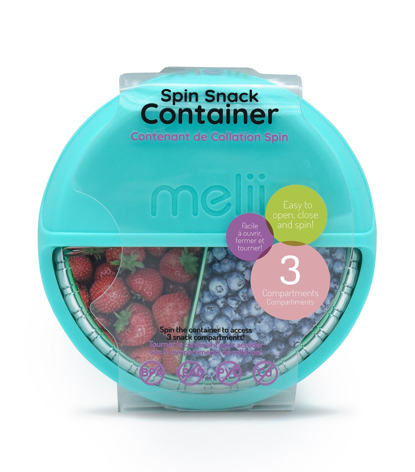 Melii Spin Snack Container Mint