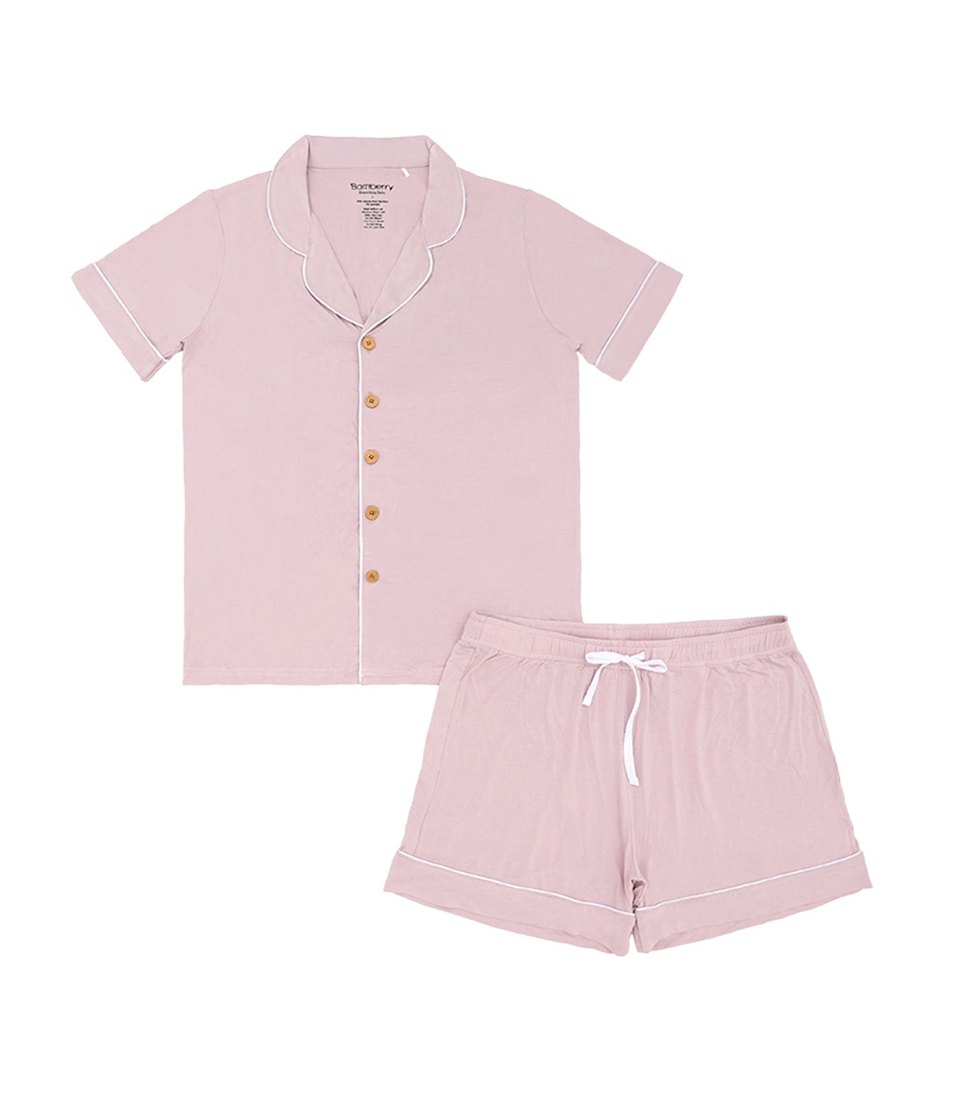 Bamberry Baby Adult Pajama Set Shorts Bleached Mauve