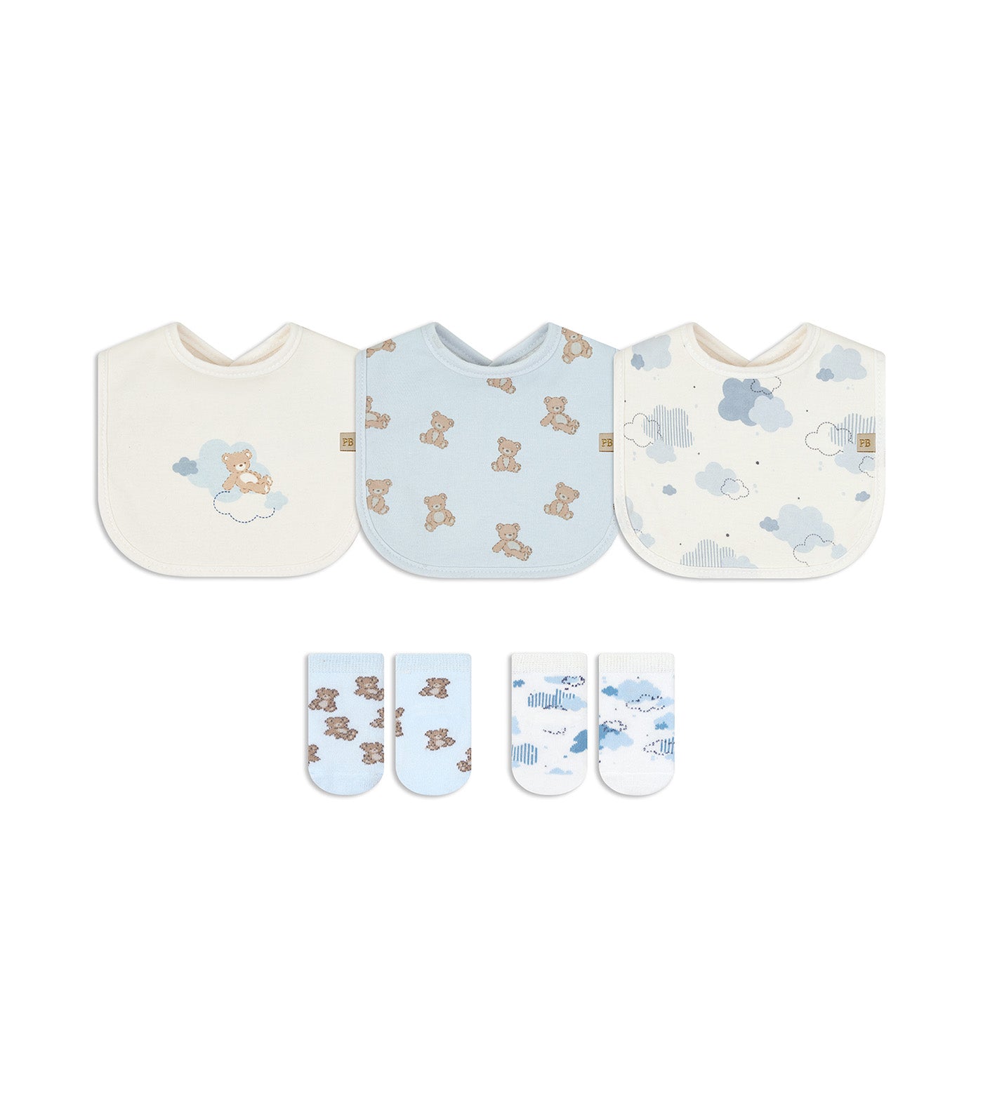 3 Milk Bibs and 2 Sock Set