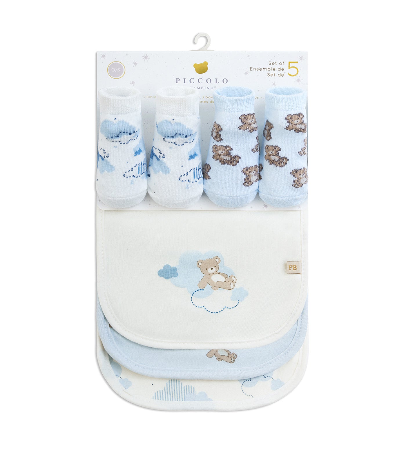 3 Milk Bibs and 2 Sock Set