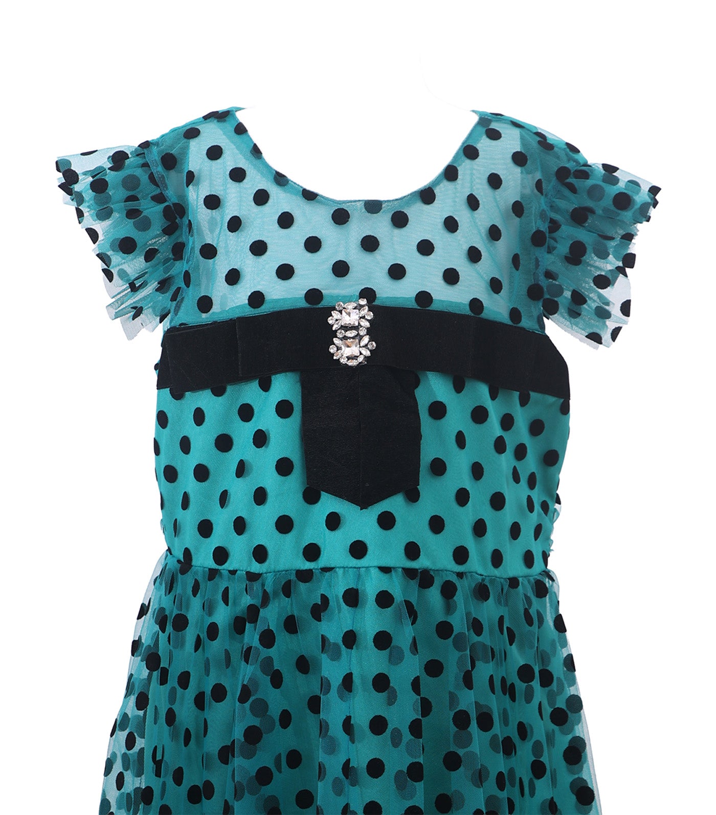 Polka Tulle Gown Green