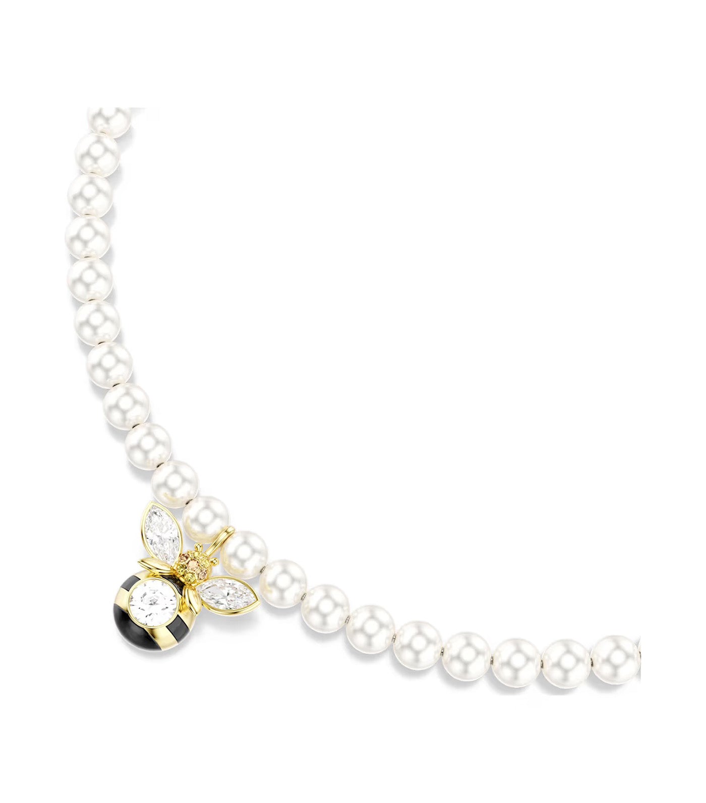 Idyllia Choker Crystal Pearl, Mixed Cuts, Bee, Gold-Tone Plated, White