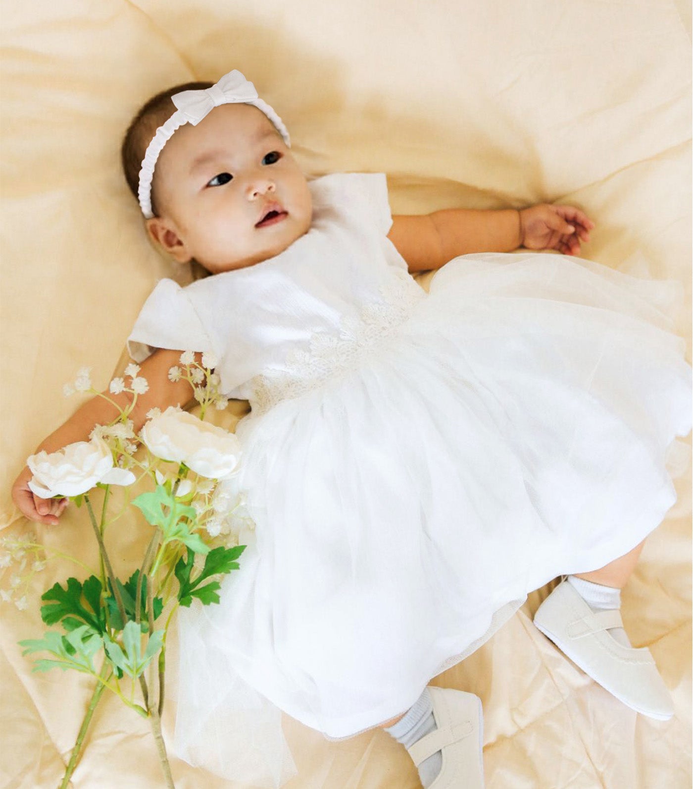 Piccoli Lyla Baptismal Dress Off White
