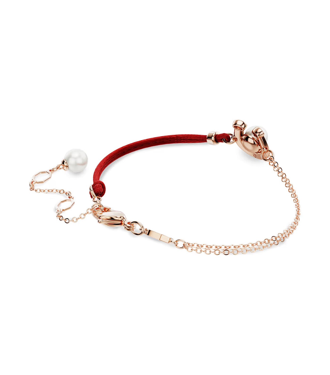 Symbolica Bracelet Crystal Pearl, Pavé, Horse Shoe, Rose Gold-Tone Plated, White