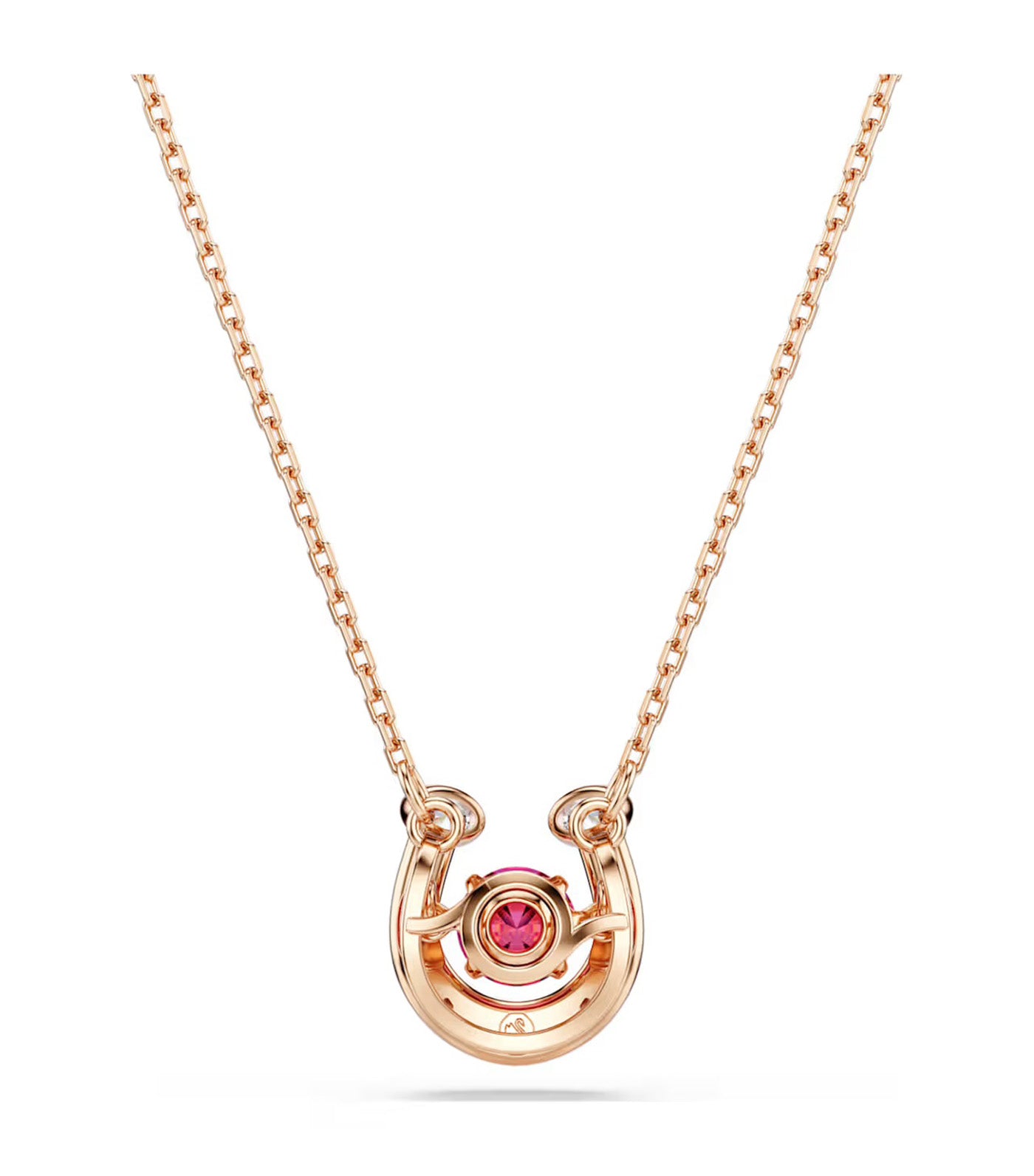 Symbolica Pendant Round Cut, Pavé, Horse Shoe, Rose Gold-Tone Plated, Red