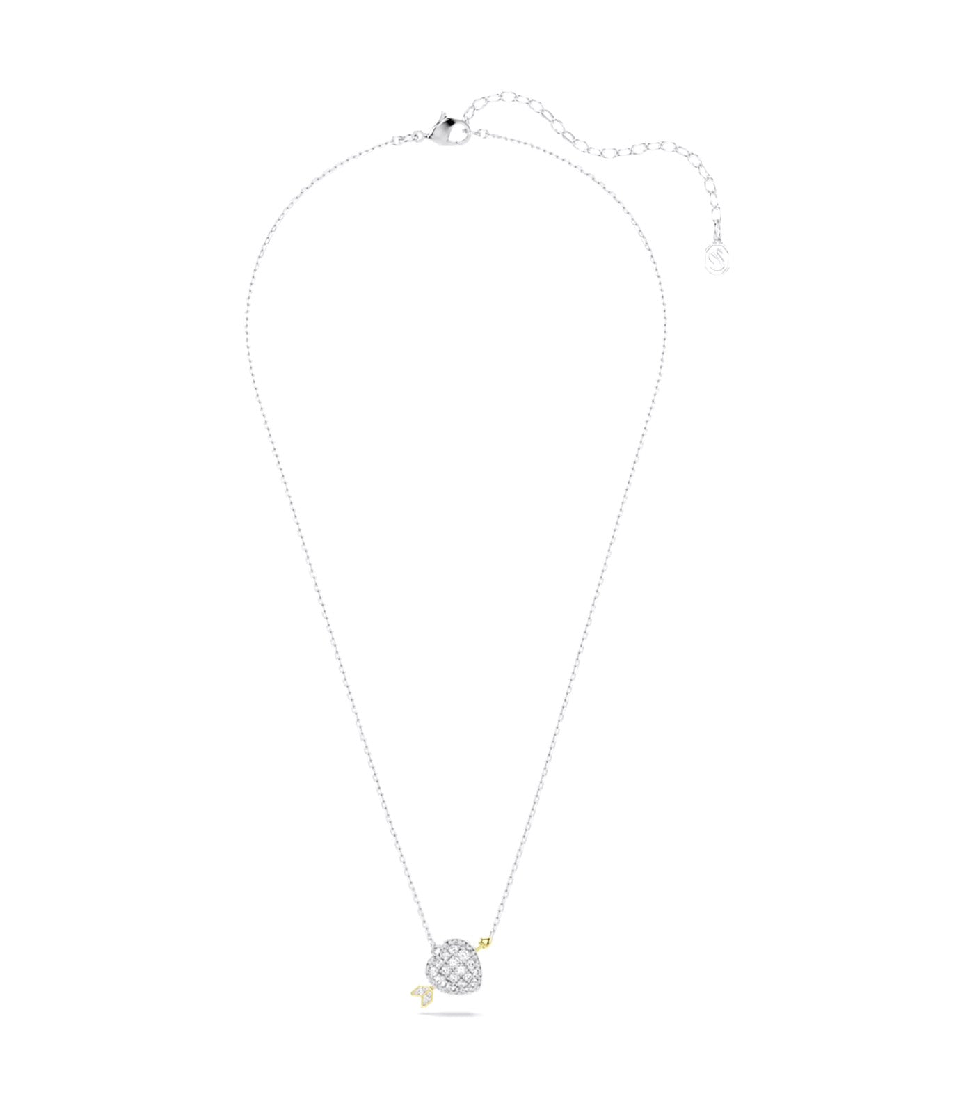 Idyllia Pendant Mixed Cuts, Heart with Arrow, White, Mixed Metal Finish