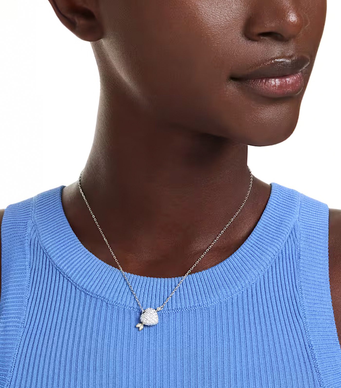 Idyllia Pendant Mixed Cuts, Heart with Arrow, White, Mixed Metal Finish