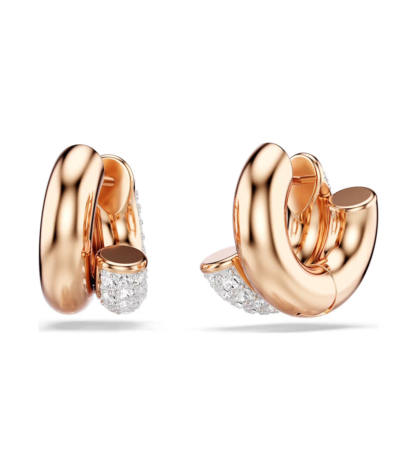 Dextera Hoop Earrings Round Cut, Mini, White