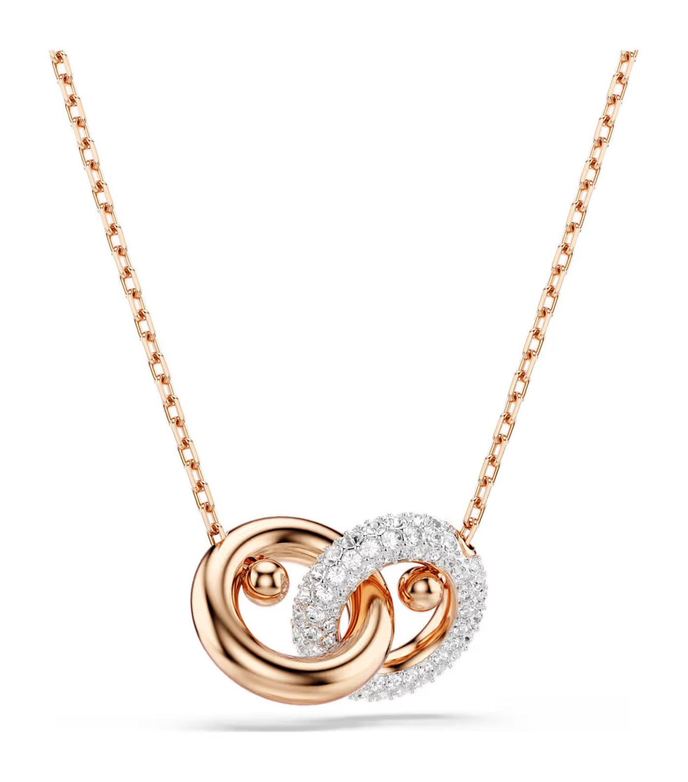 Dextera Pendant Round Cut, Rose Gold-Tone Plated, White