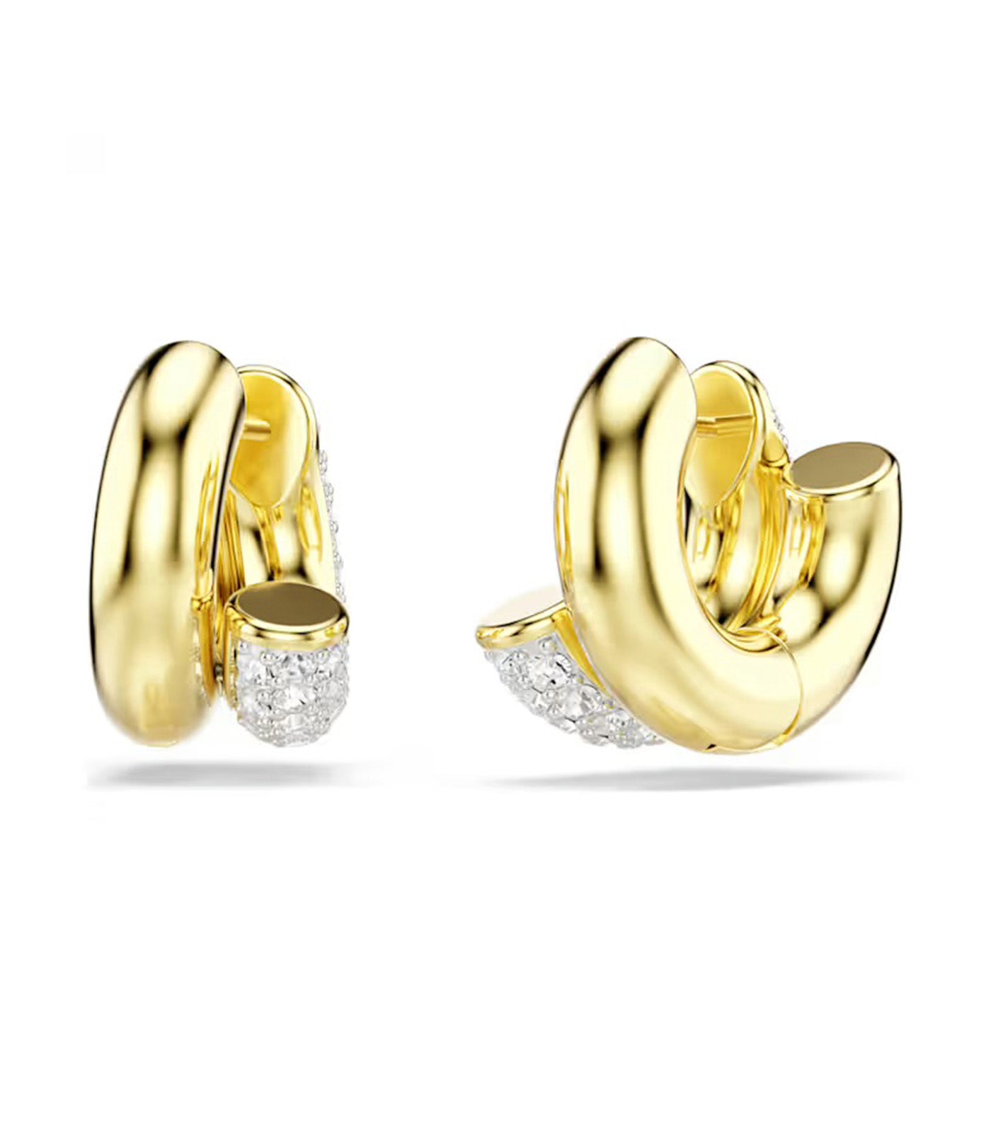 Dextera Hoop Earrings Round Cut, Mini, White