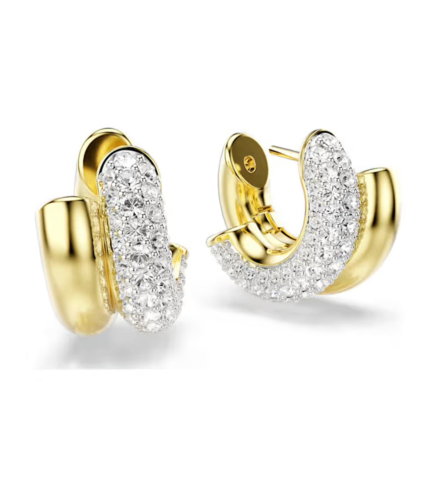 Dextera Hoop Earrings Round Cut, Mini, White