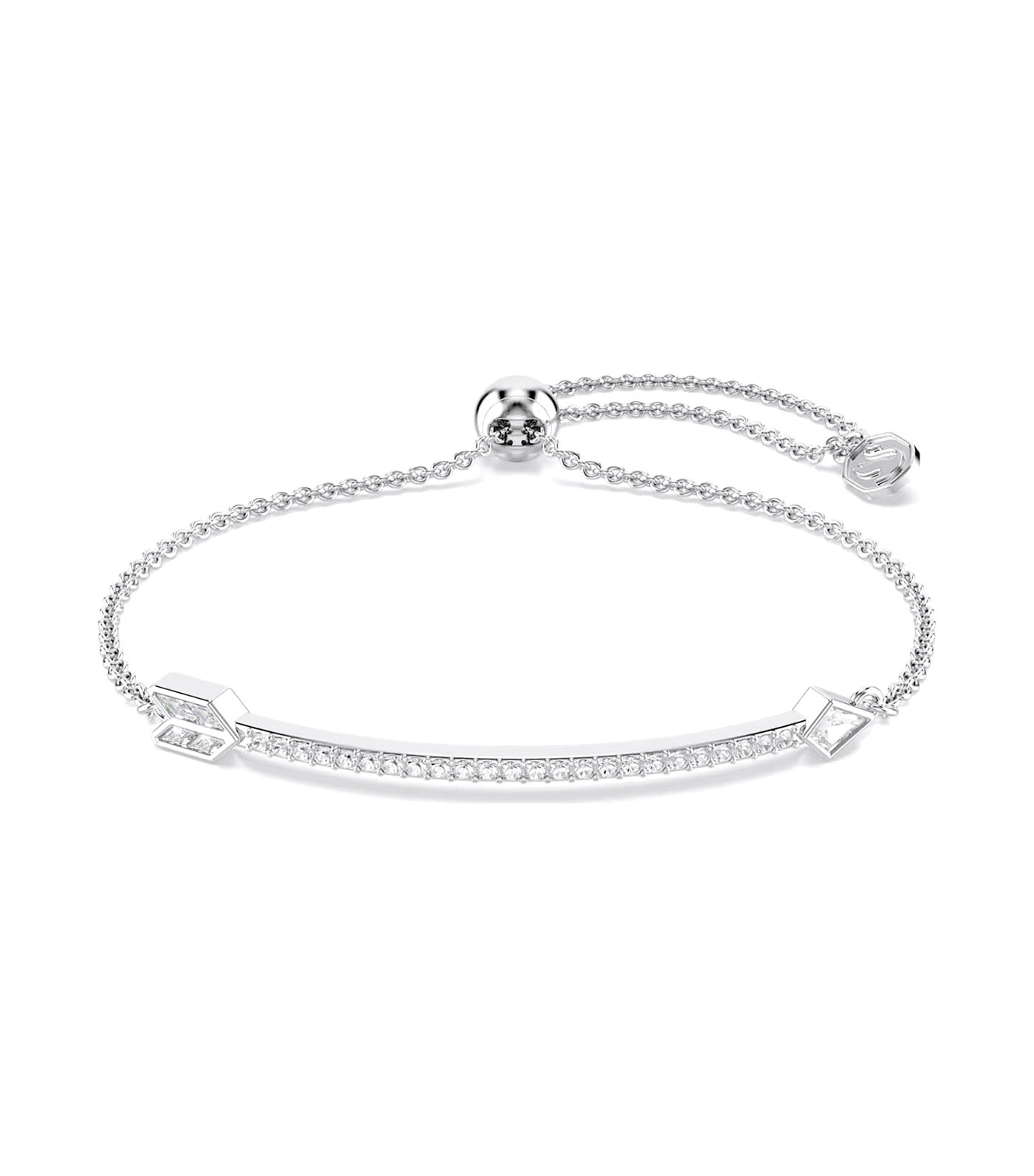 Idyllia Bracelet Mixed Cuts, Arrow, White, Rhodium Plated