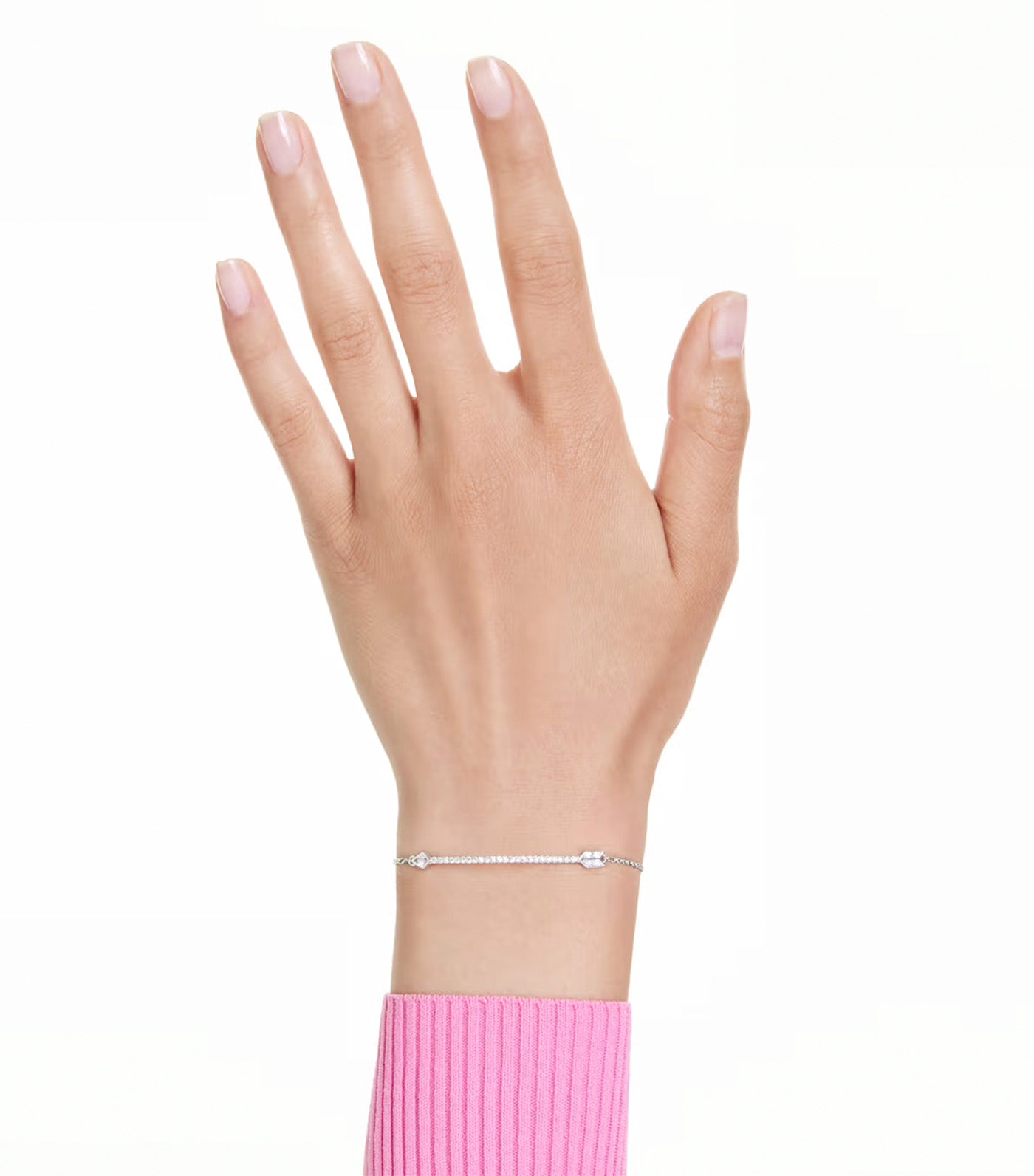 Idyllia Bracelet Mixed Cuts, Arrow, White, Rhodium Plated