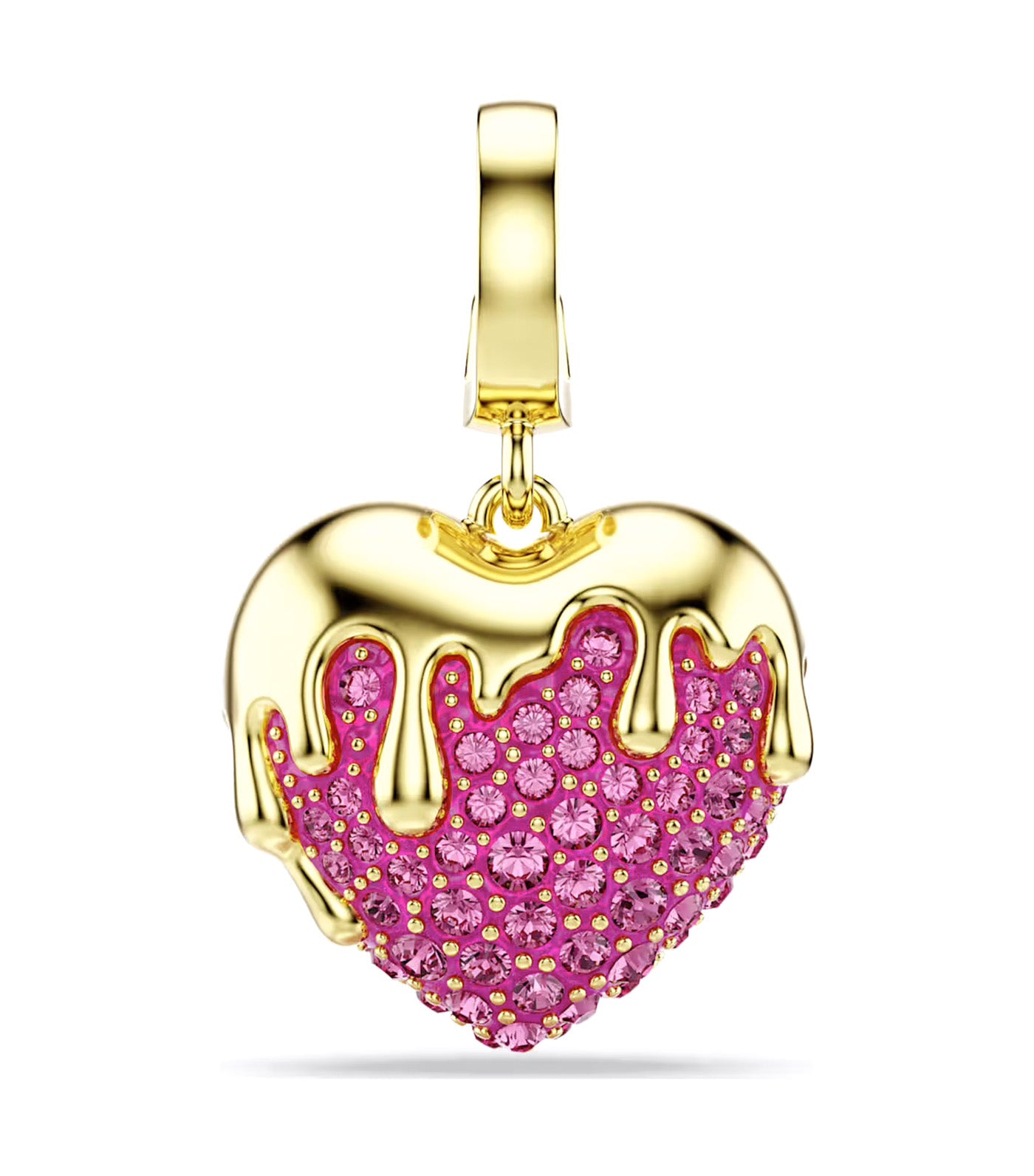 Idyllia Charm Round Cut, Heart, Gold-Tone Plated