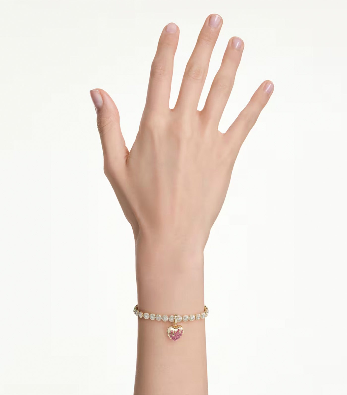 Idyllia Charm Round Cut, Heart, Gold-Tone Plated