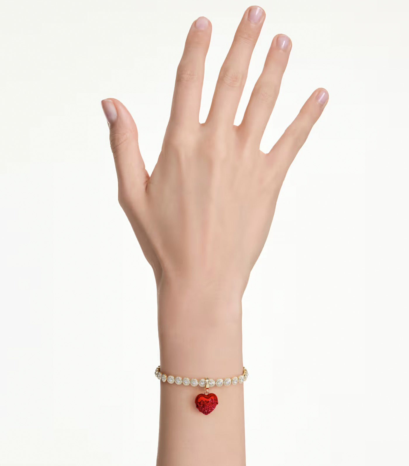 Idyllia Charm Round Cut, Heart, Gold-Tone Plated