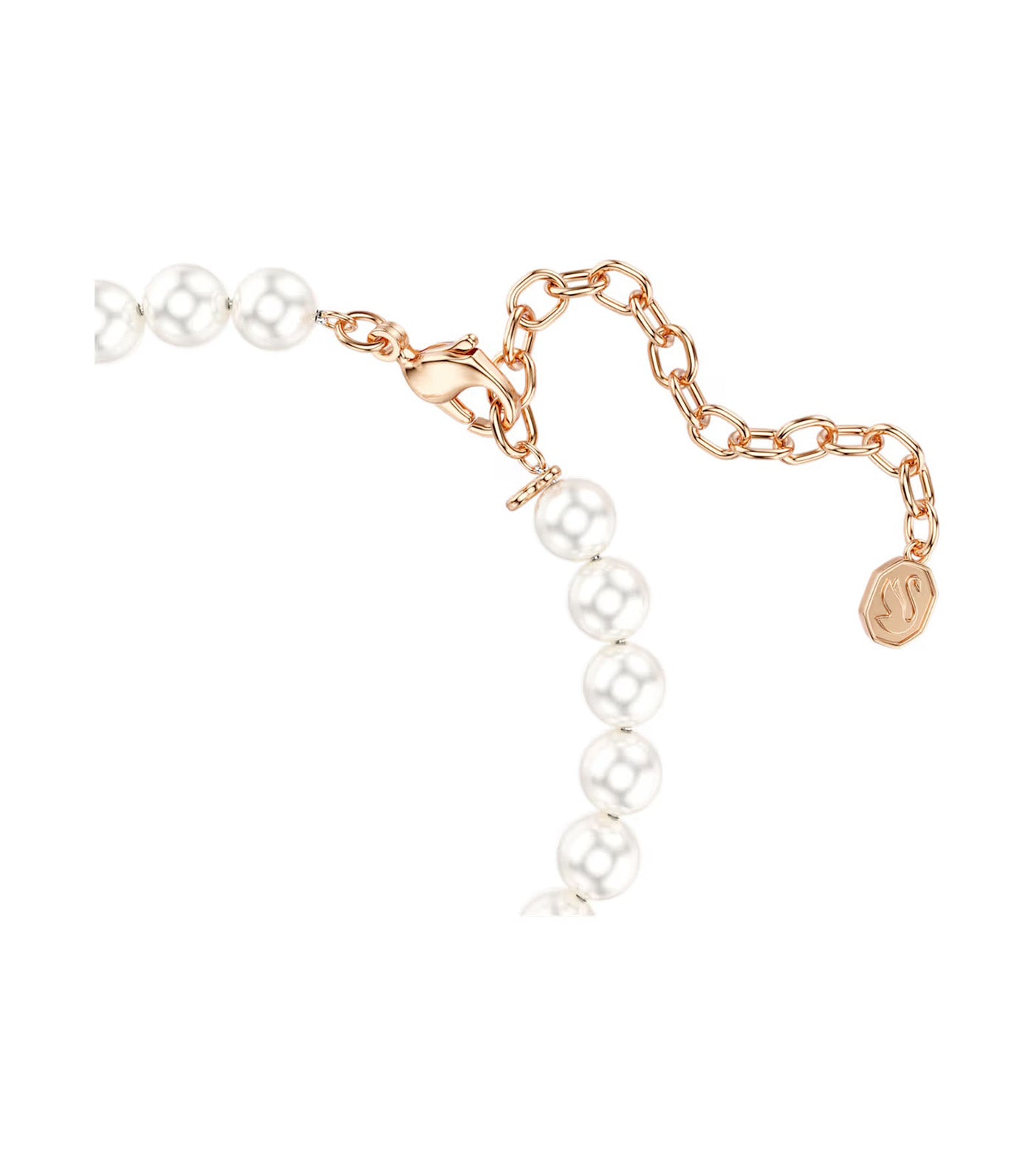 Matrix Bracelet Crystal Pearl, Round Cut, Rose Gold-Tone Plated, White