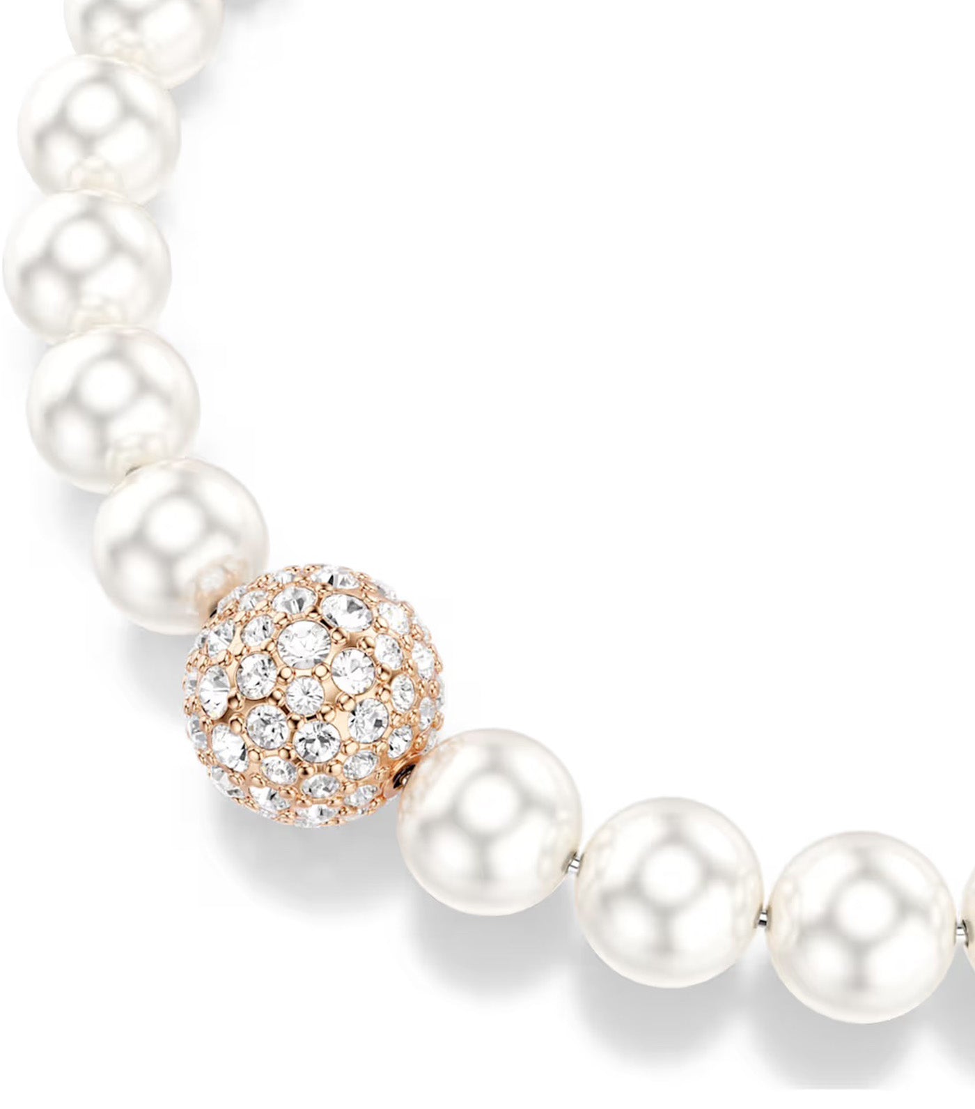 Matrix Bracelet Crystal Pearl, Round Cut, Rose Gold-Tone Plated, White