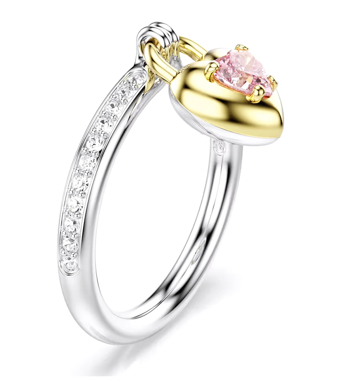 Swarovski Idyllia Motif Ring Mixed Cuts, Heart, Mixed Metal Finish, Pink
