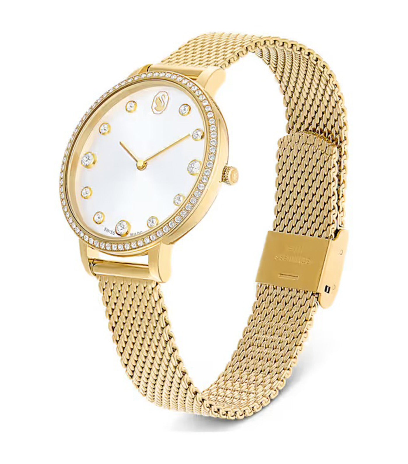 Clarica Watch Swiss Made, Metal Bracelet, Gold-Tone Finish, Gold Tone
