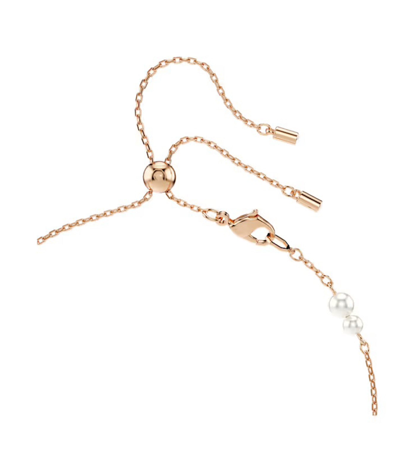 Symbolica Y Necklace Crystal Pearl, Pavé, Horse Shoe, Rose Gold-Tone Plated, White