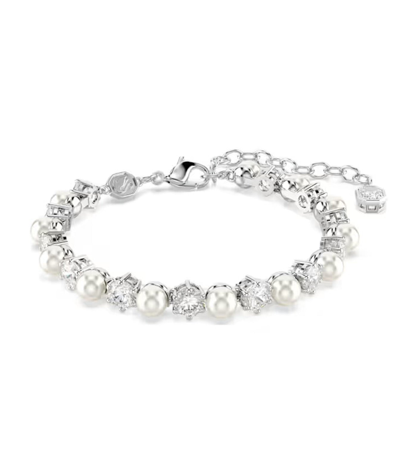 Matrix Set Crystal Pearl, Round Cut, Rhodium Plated, White