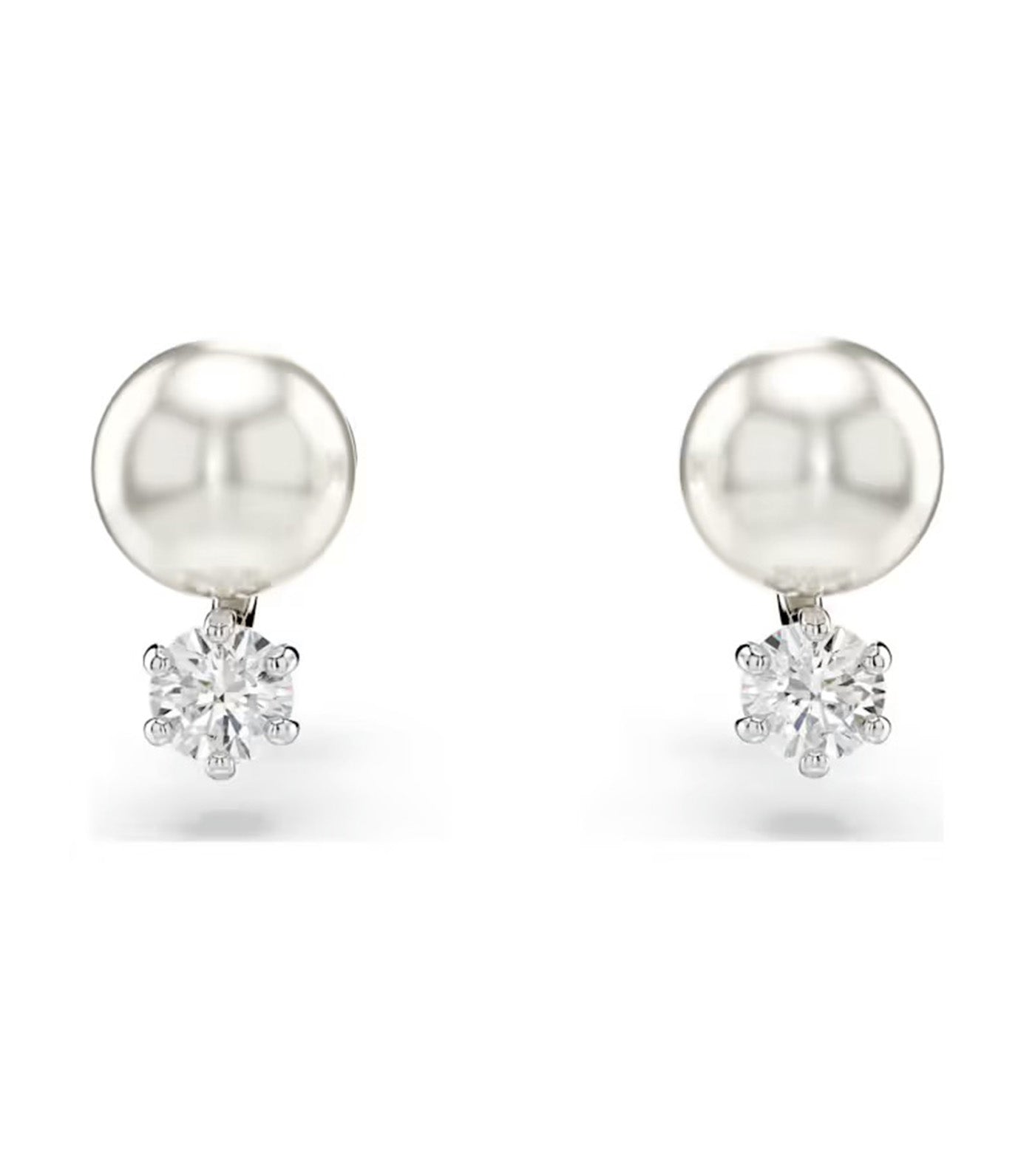 Matrix Set Crystal Pearl, Round Cut, Rhodium Plated, White