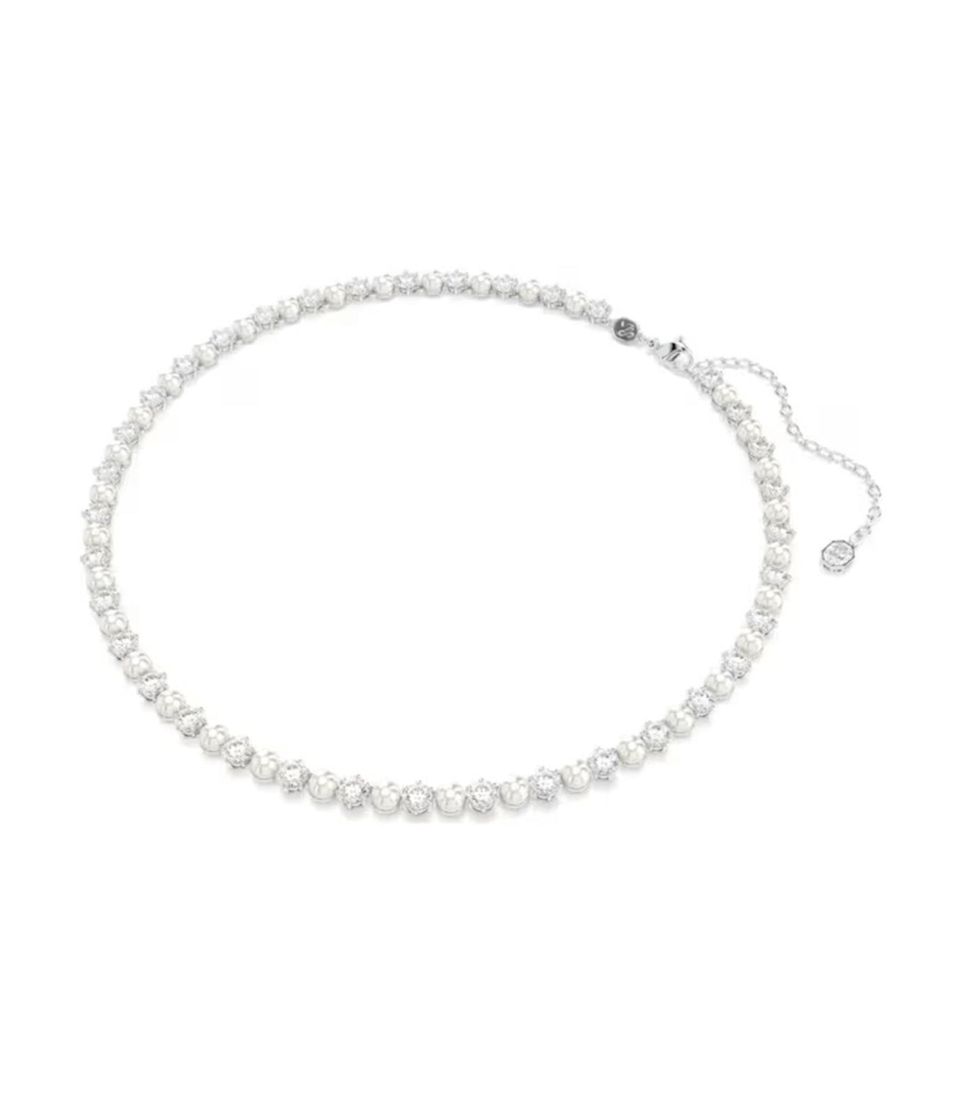 Matrix Set Crystal Pearl, Round Cut, Rhodium Plated, White