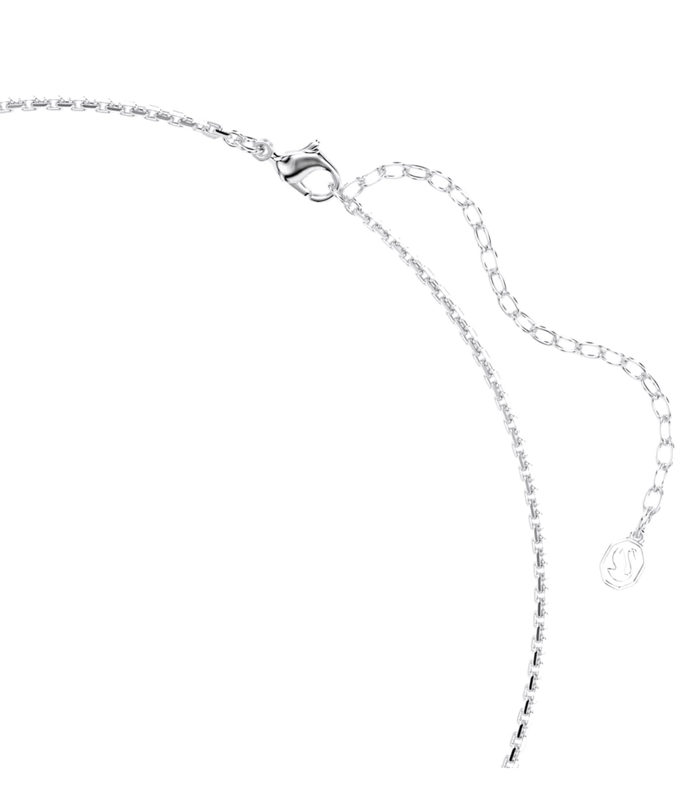 Idyllia Necklace Heart with Arrow, Rhodium Plated, White