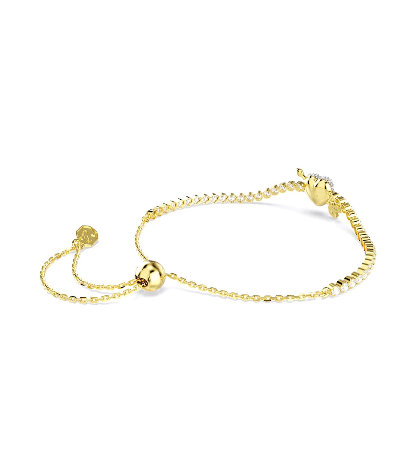 Idyllia Bracelet Mixed Cuts, Heart with Arrow, Gold-Tone Plated, White