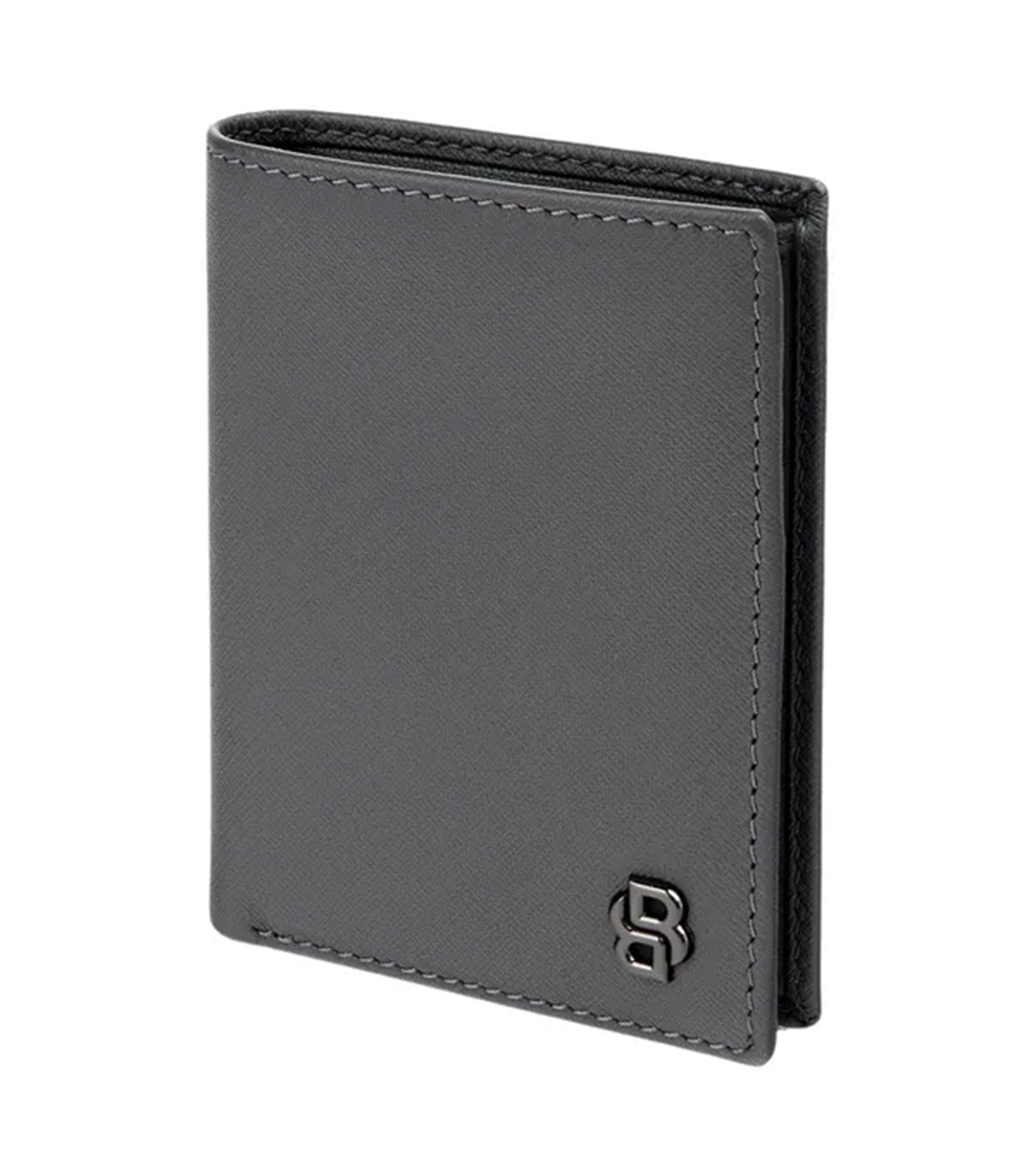 Hugo Boss Folding Card Holder Double B Saffiano Gray