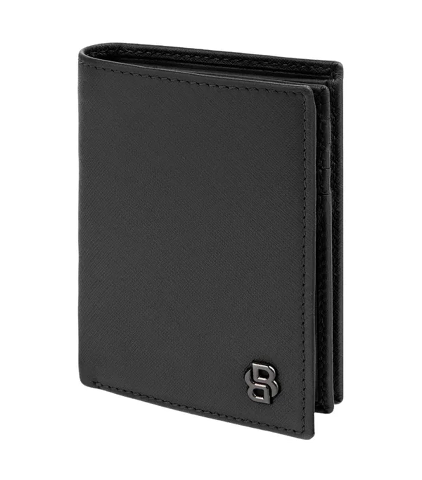 Hugo Boss Card Holder with Flap and Money Pocket Double B Saffiano Black