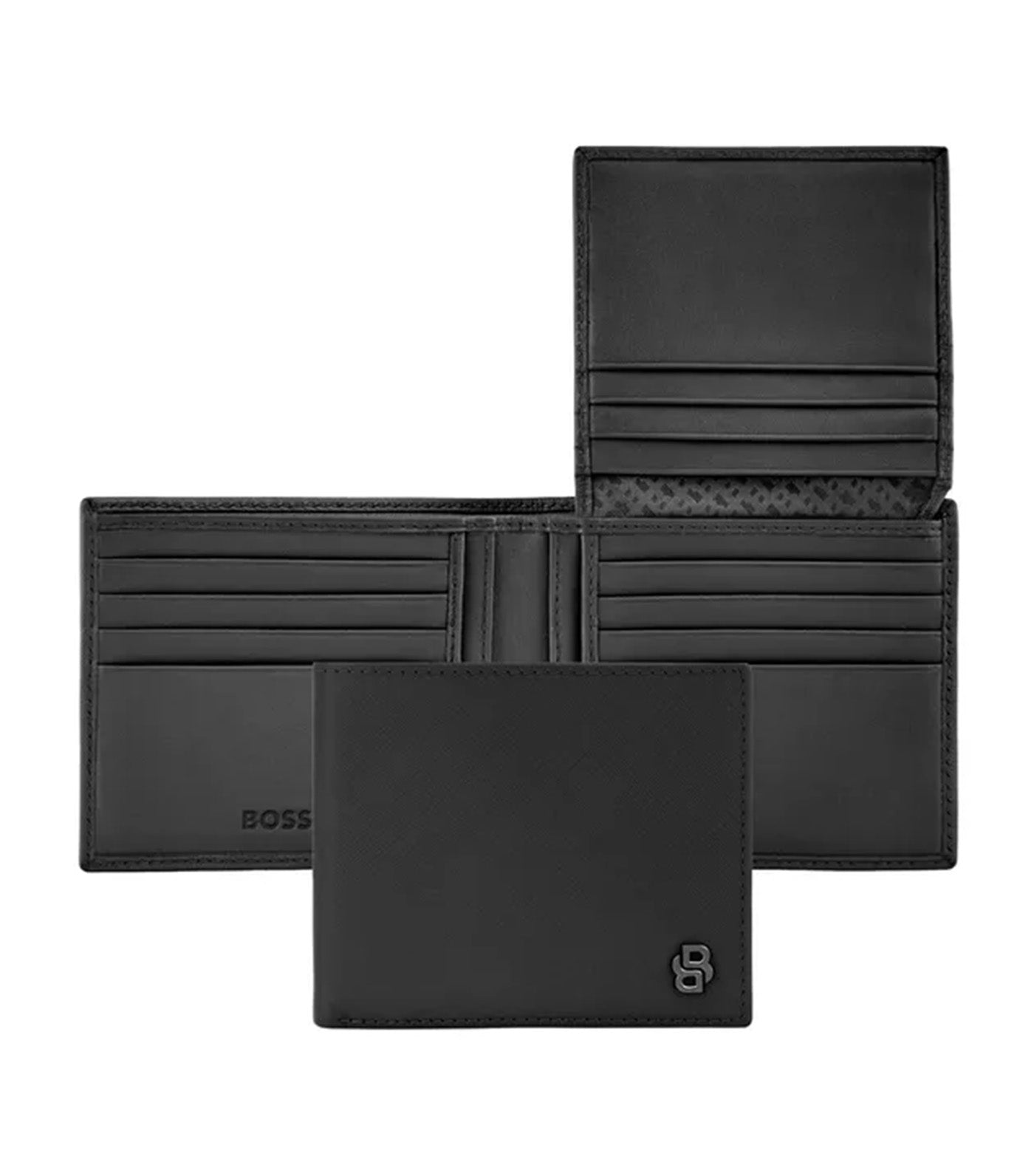 Card Wallet with Flap Double B Saffiano