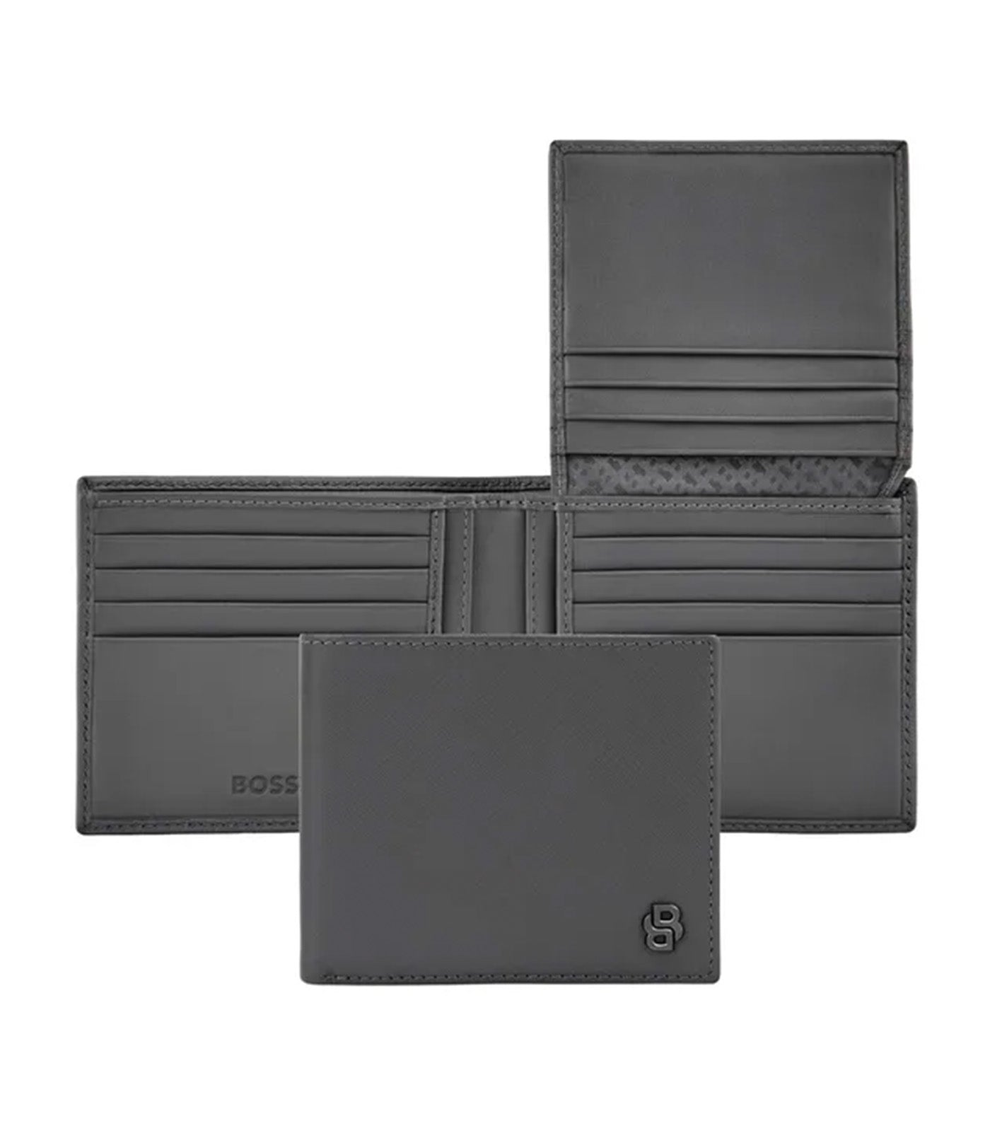 Card Wallet with Flap Double B Saffiano