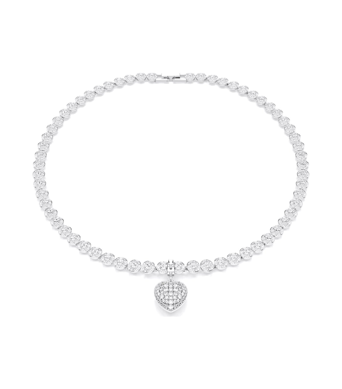 Idyllia Charm Mixed Cuts, Pearl-Colored Coating, Heart, Rhodium Plated, White