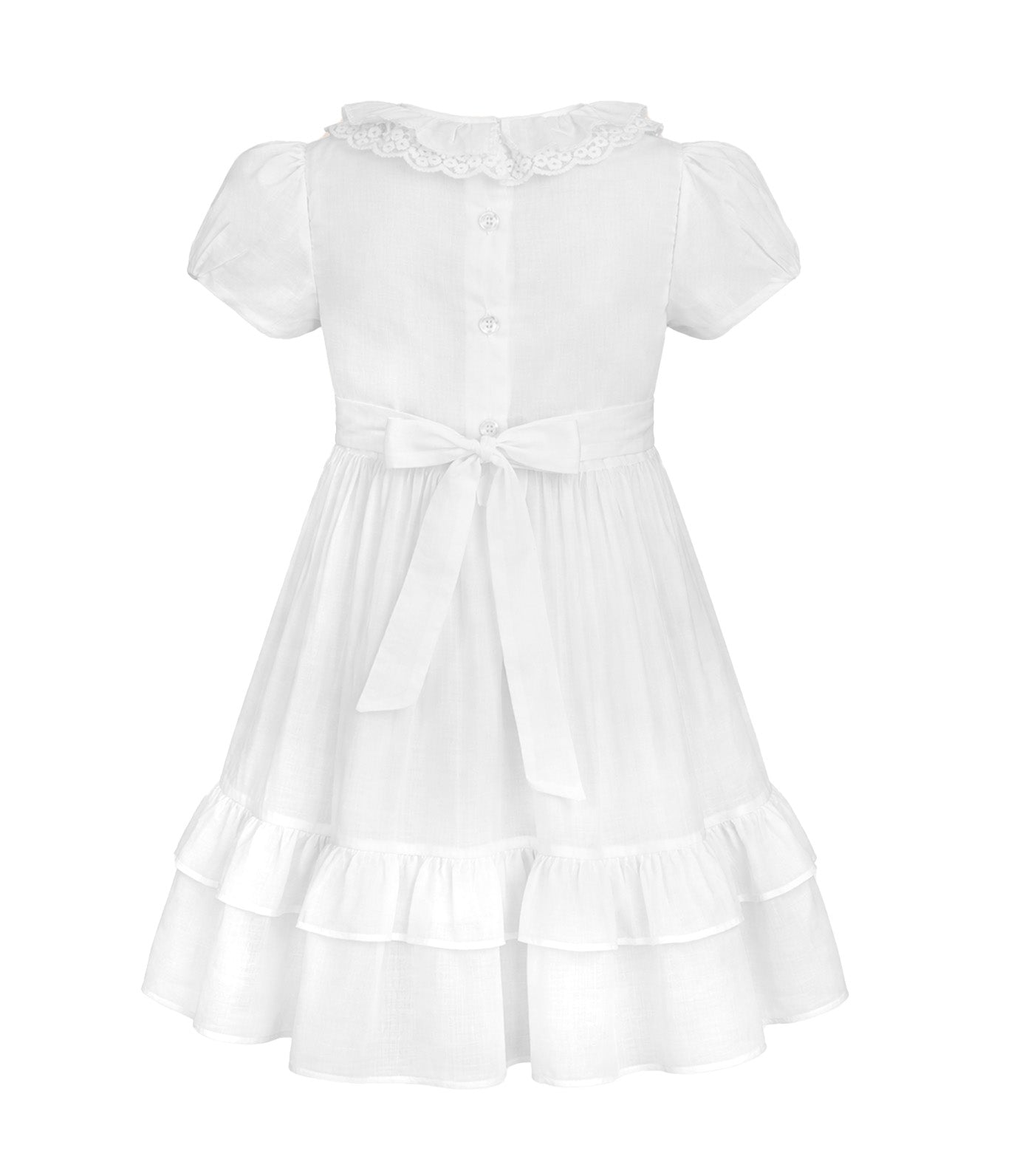 Periwinkle Simone Girls Ruffled Communion Dress White